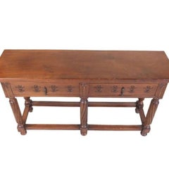 Carved Leg Mahogany Jacobean Style Console Table