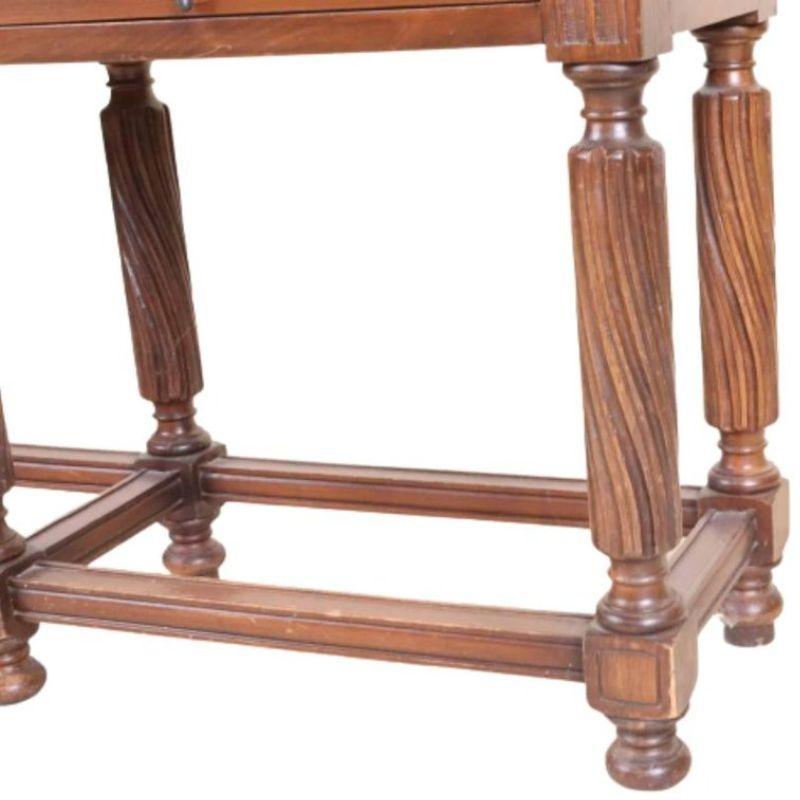 Hand-Carved Carved Leg Mahogany Jacobean Style Console Table For Sale