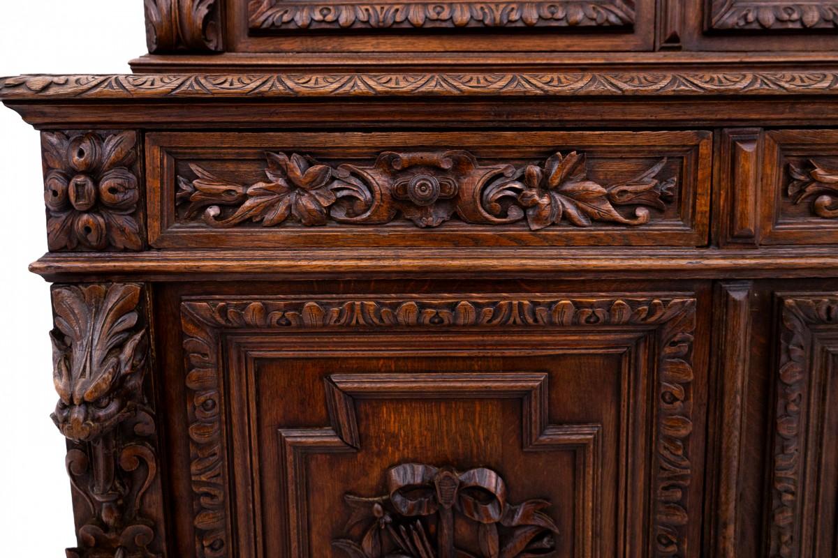 Carved library/sideboard, France, circa 1880. For Sale 3
