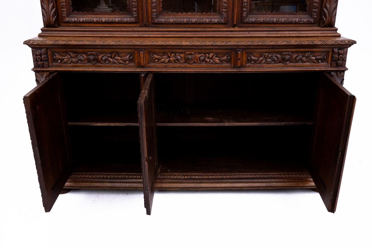French Carved library/sideboard, France, circa 1880. For Sale