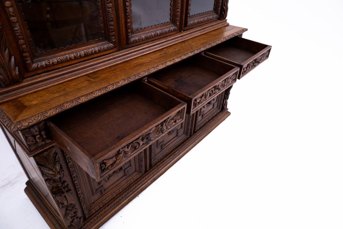 Carved library/sideboard, France, circa 1880. For Sale 1