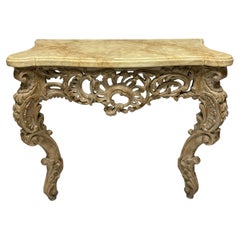 Retro Carved & Limed Fruitwood Console