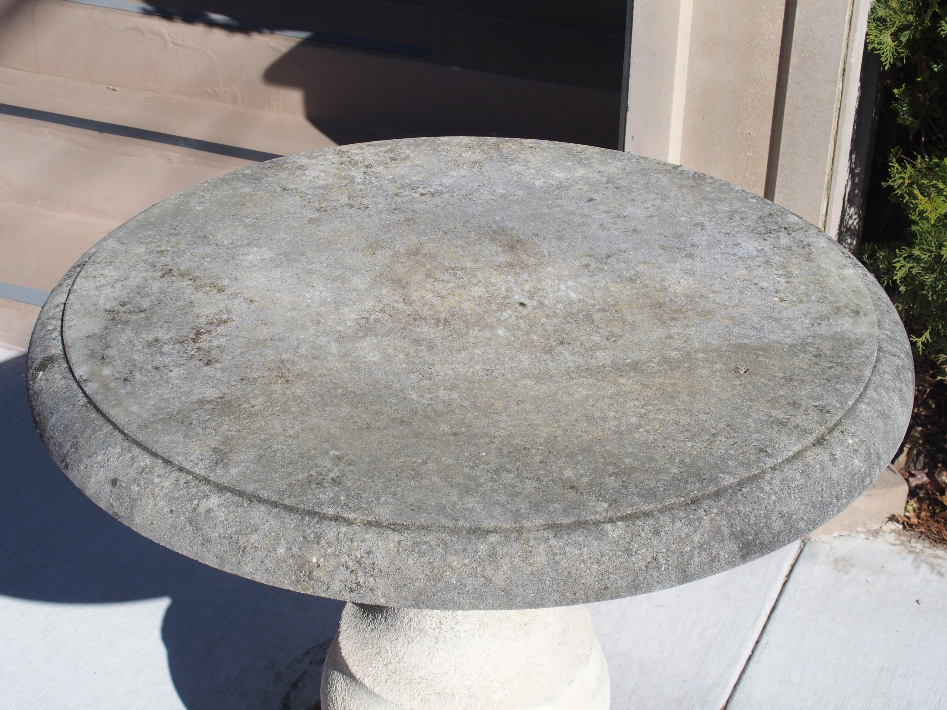Italian Carved Limestone Bistro Table from Italy