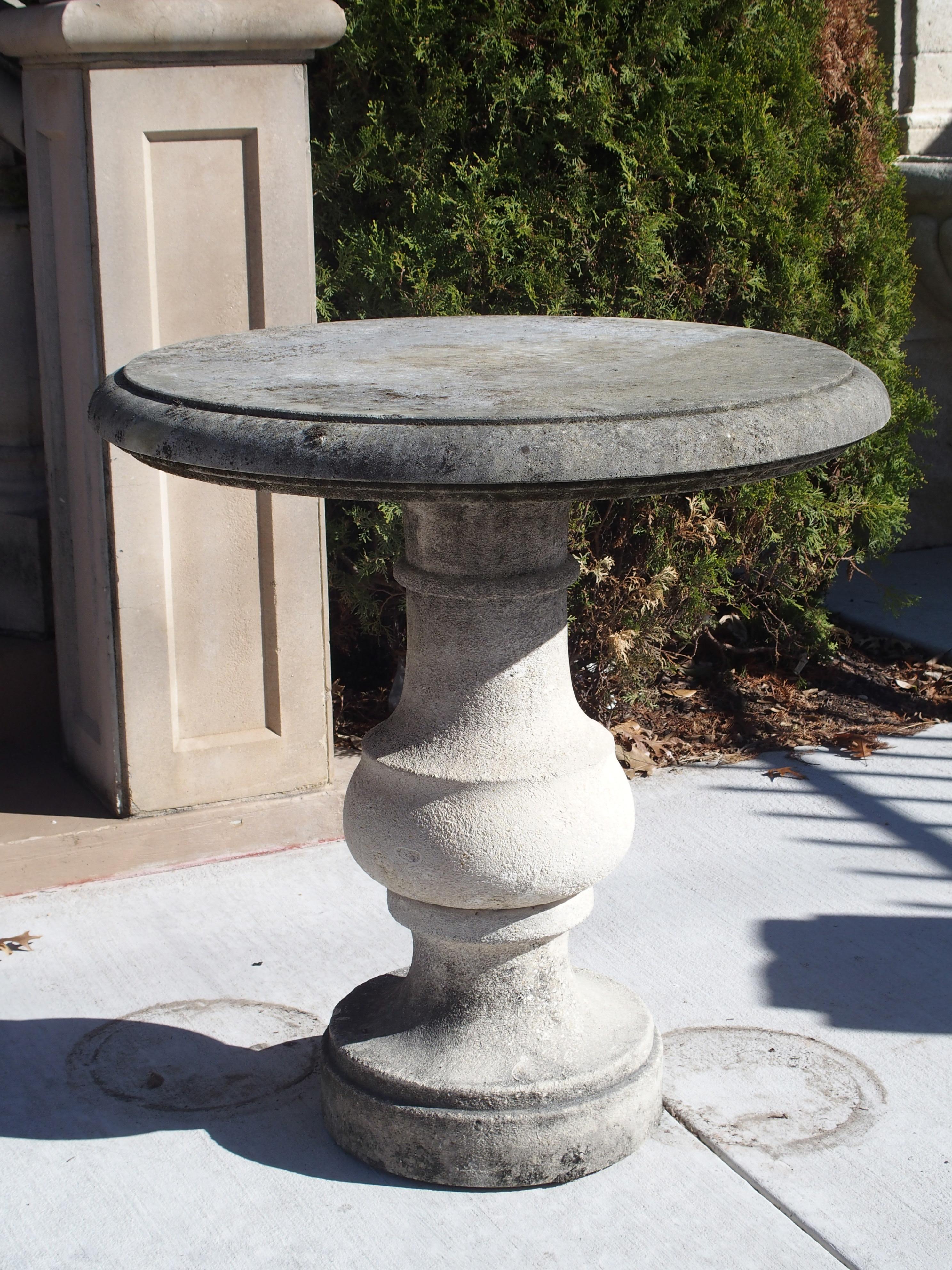 Carved Limestone Bistro Table from Italy 2