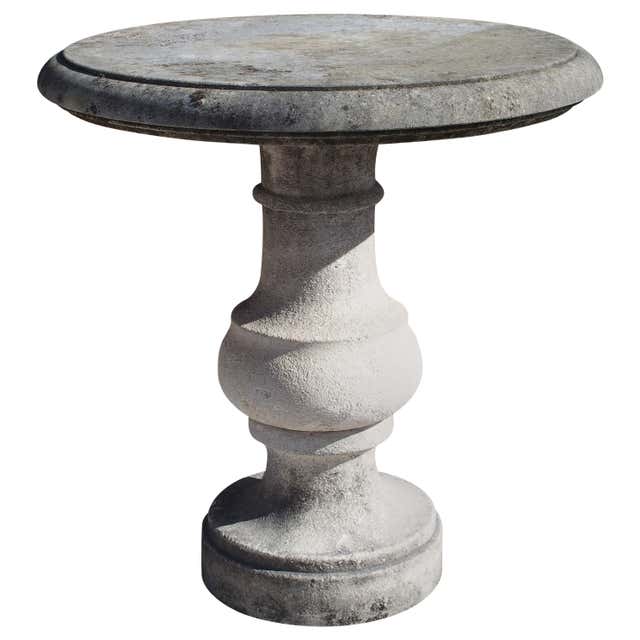 Carved Limestone Bistro Table from Italy at 1stDibs