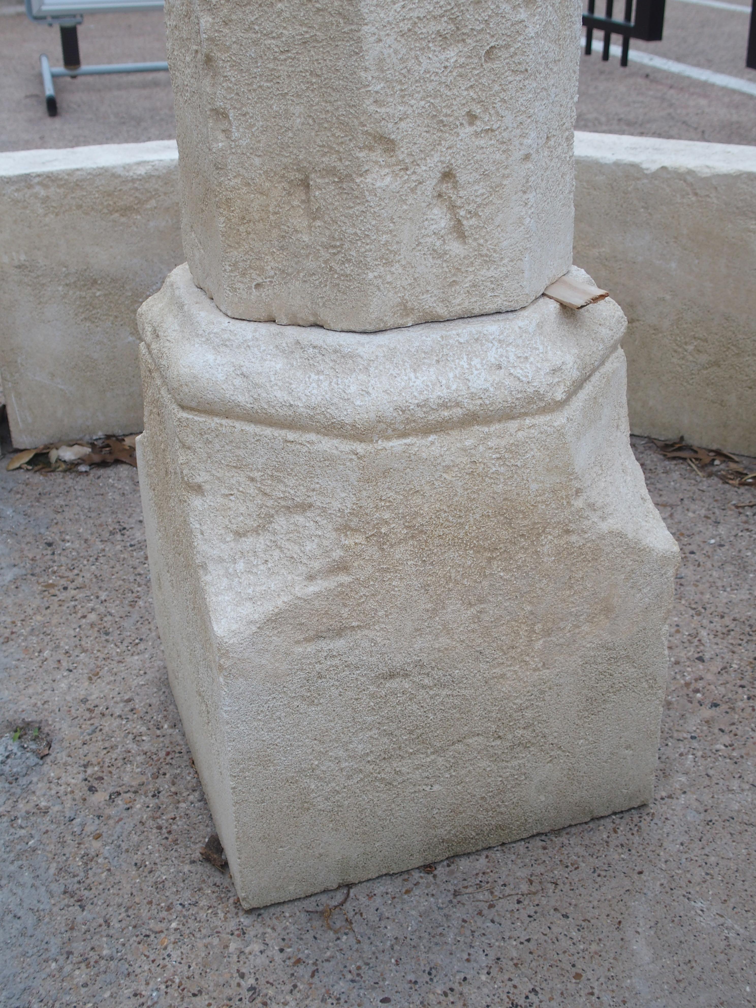 Carved Limestone Center Village Fountain from Provence, France 12