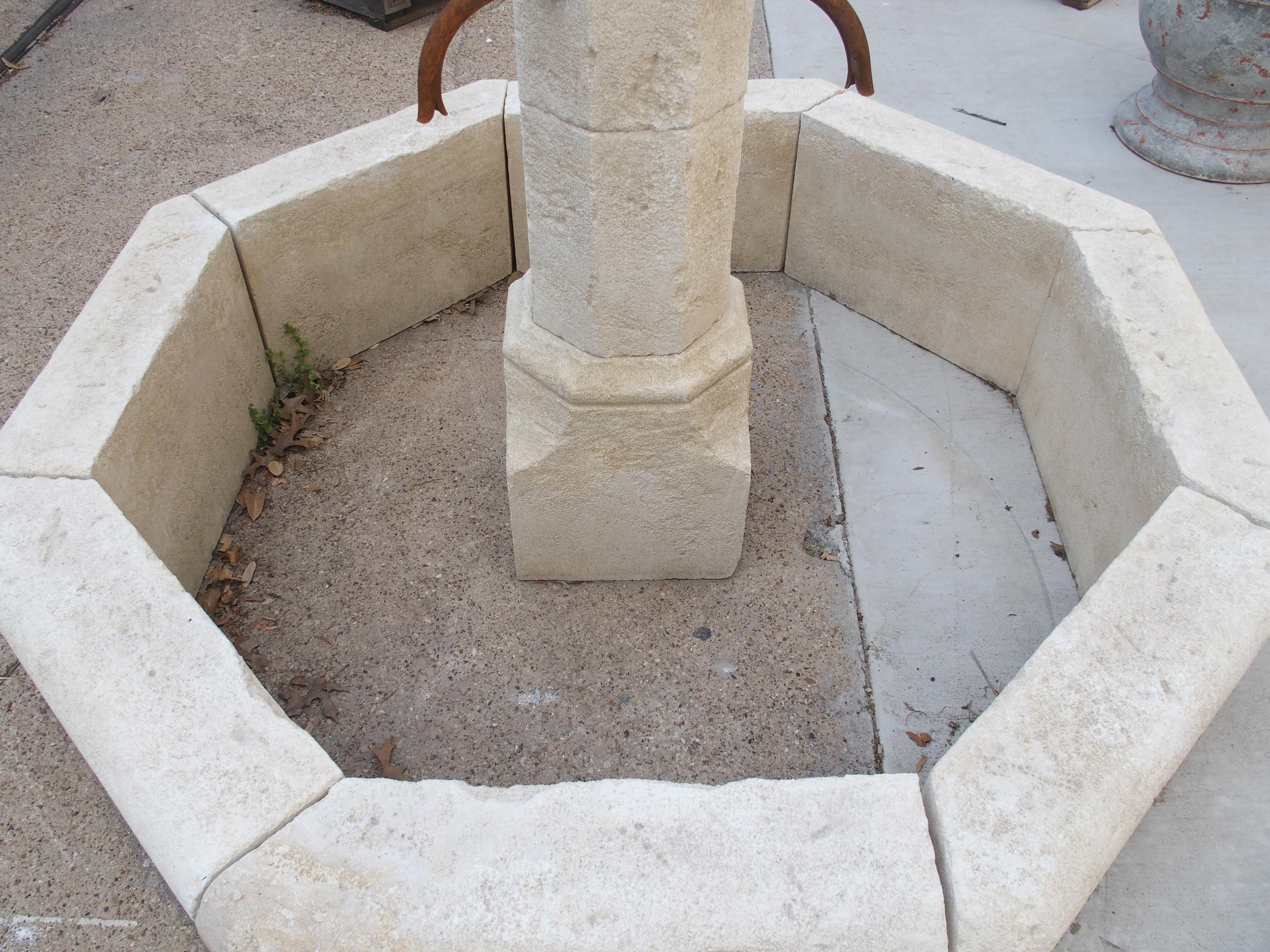 Carved Limestone Center Village Fountain from Provence, France In Good Condition In Dallas, TX