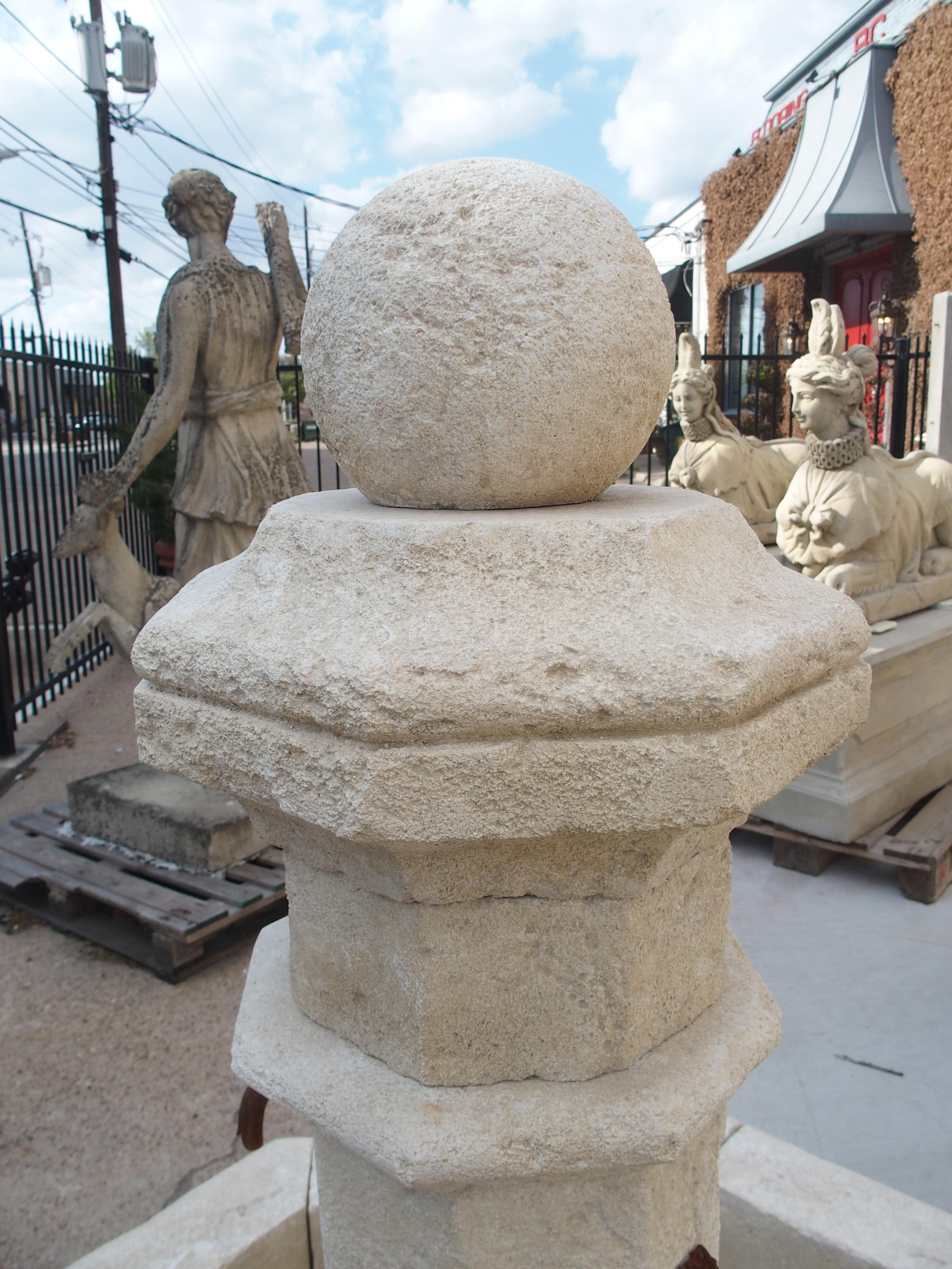 Contemporary Carved Limestone Center Village Fountain from Provence, France