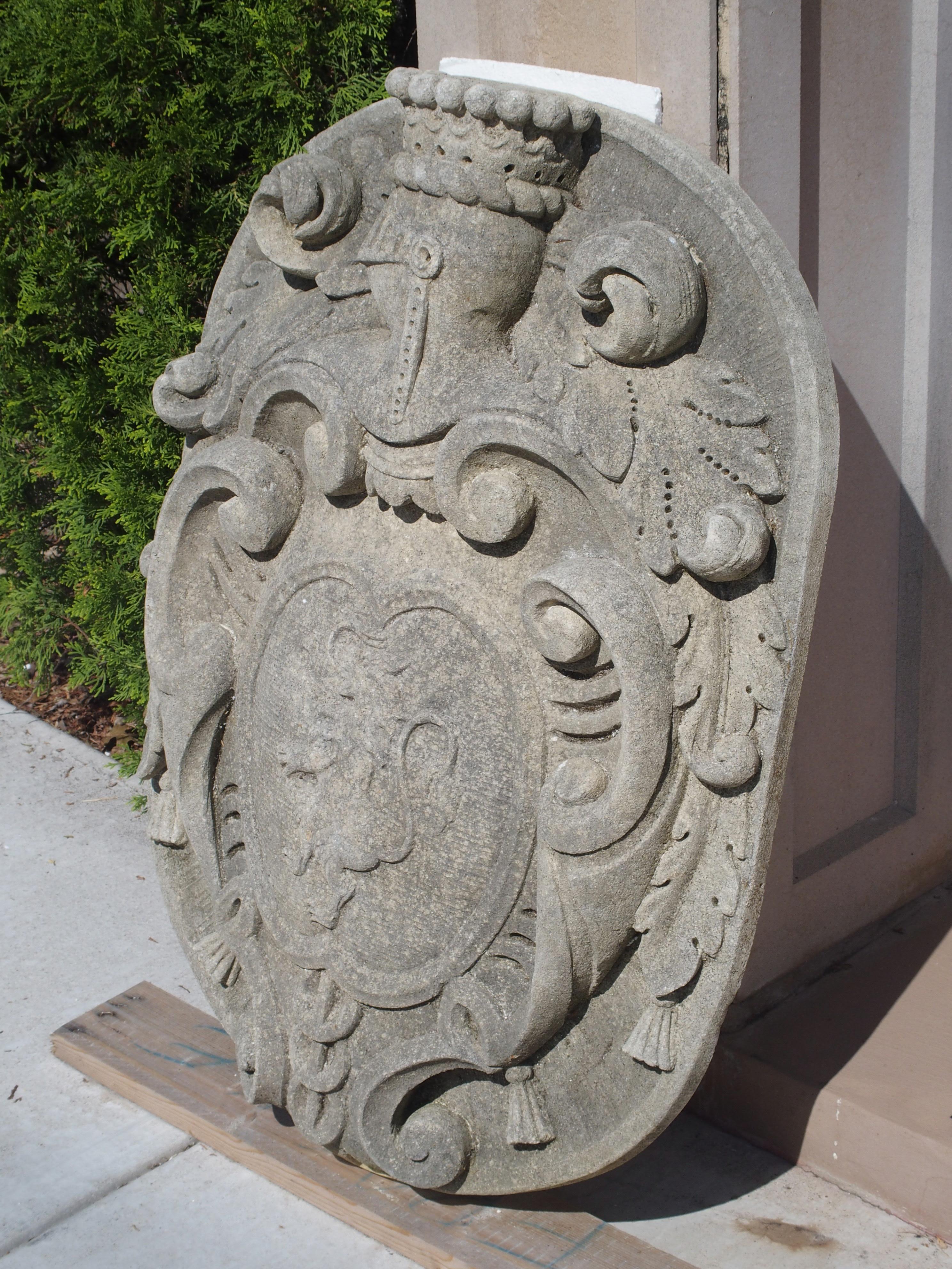 Carved Limestone Coat of Arms Plaque from Italy 4
