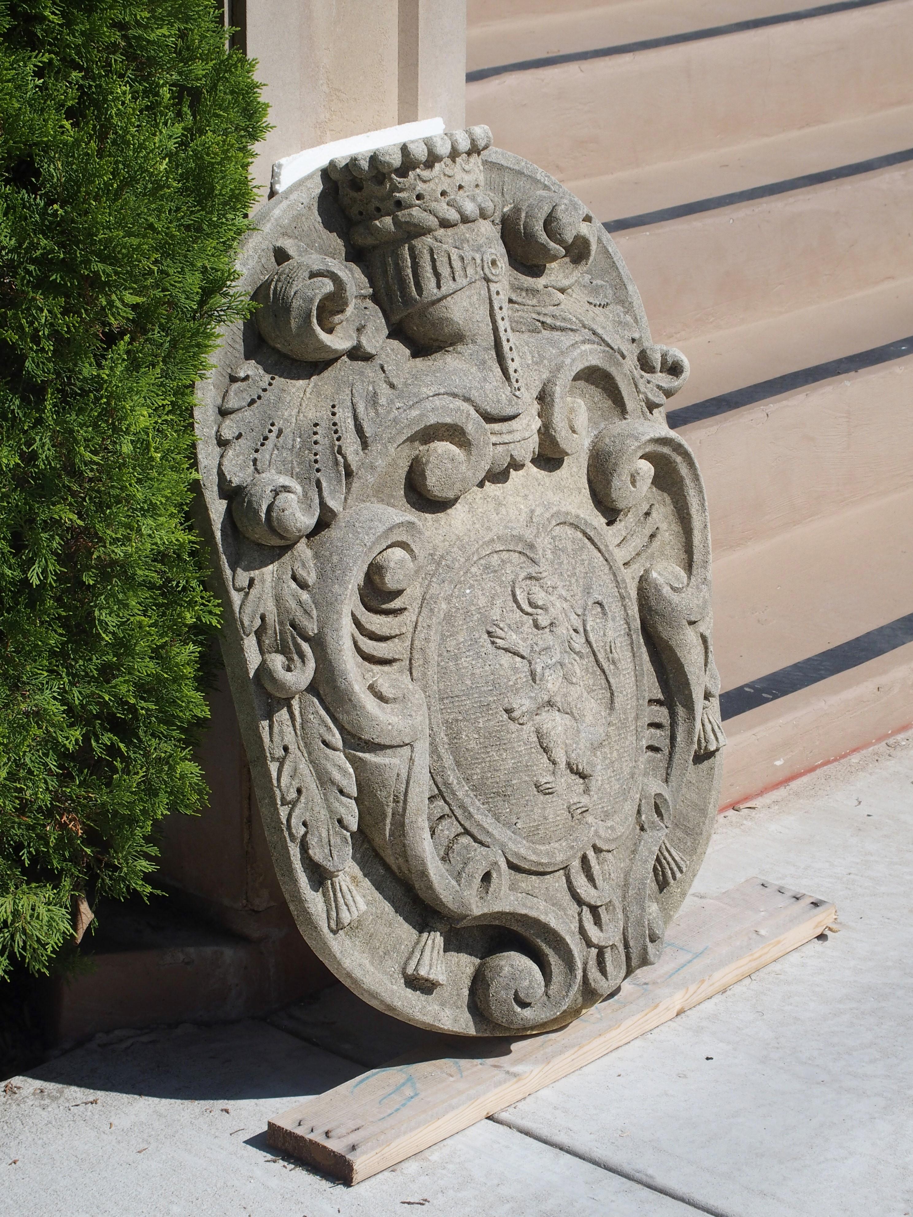 Carved Limestone Coat of Arms Plaque from Italy 2