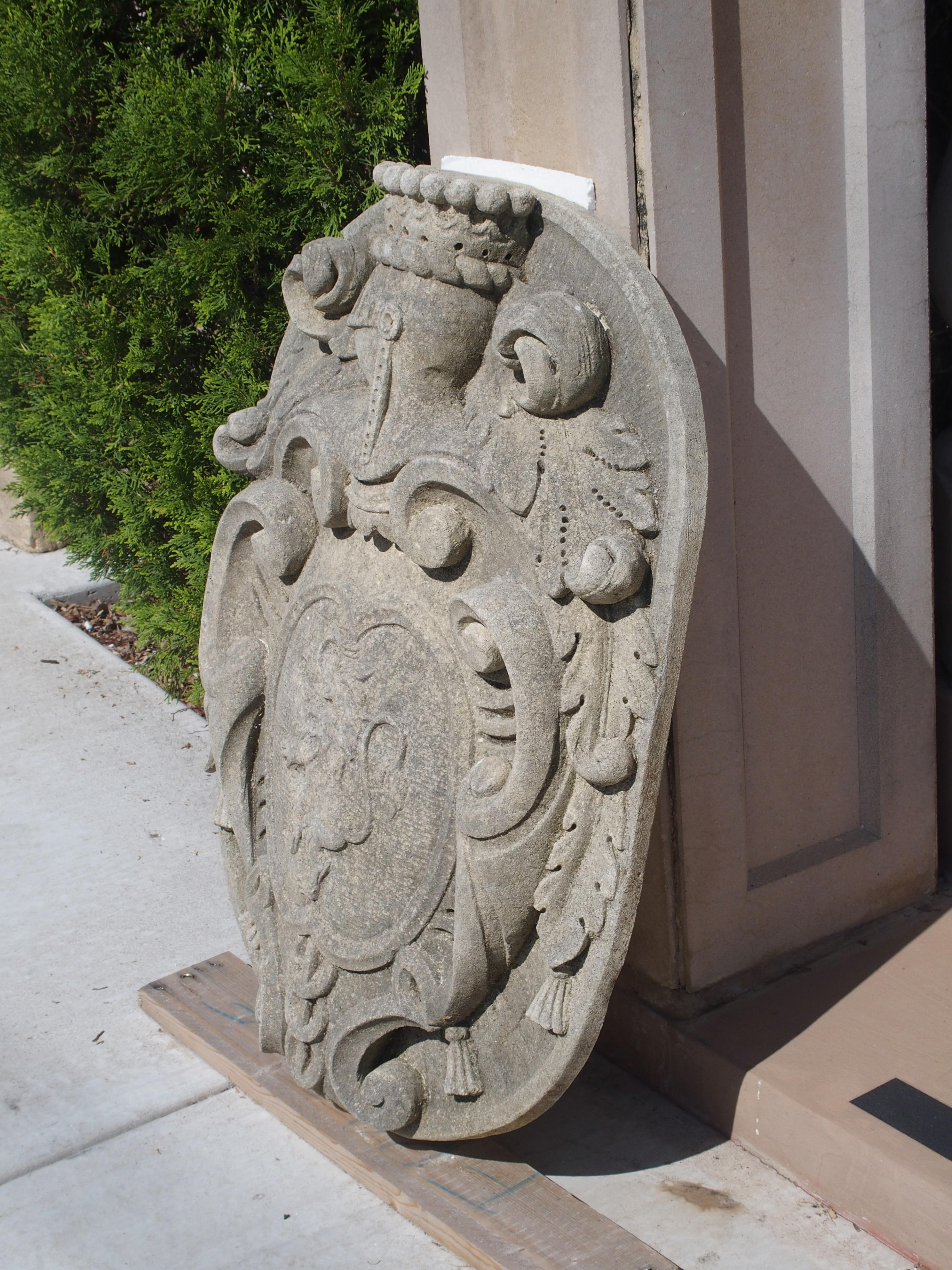 Carved Limestone Coat of Arms Plaque from Italy 3