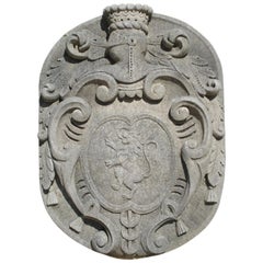 Carved Limestone Coat of Arms Plaque from Italy