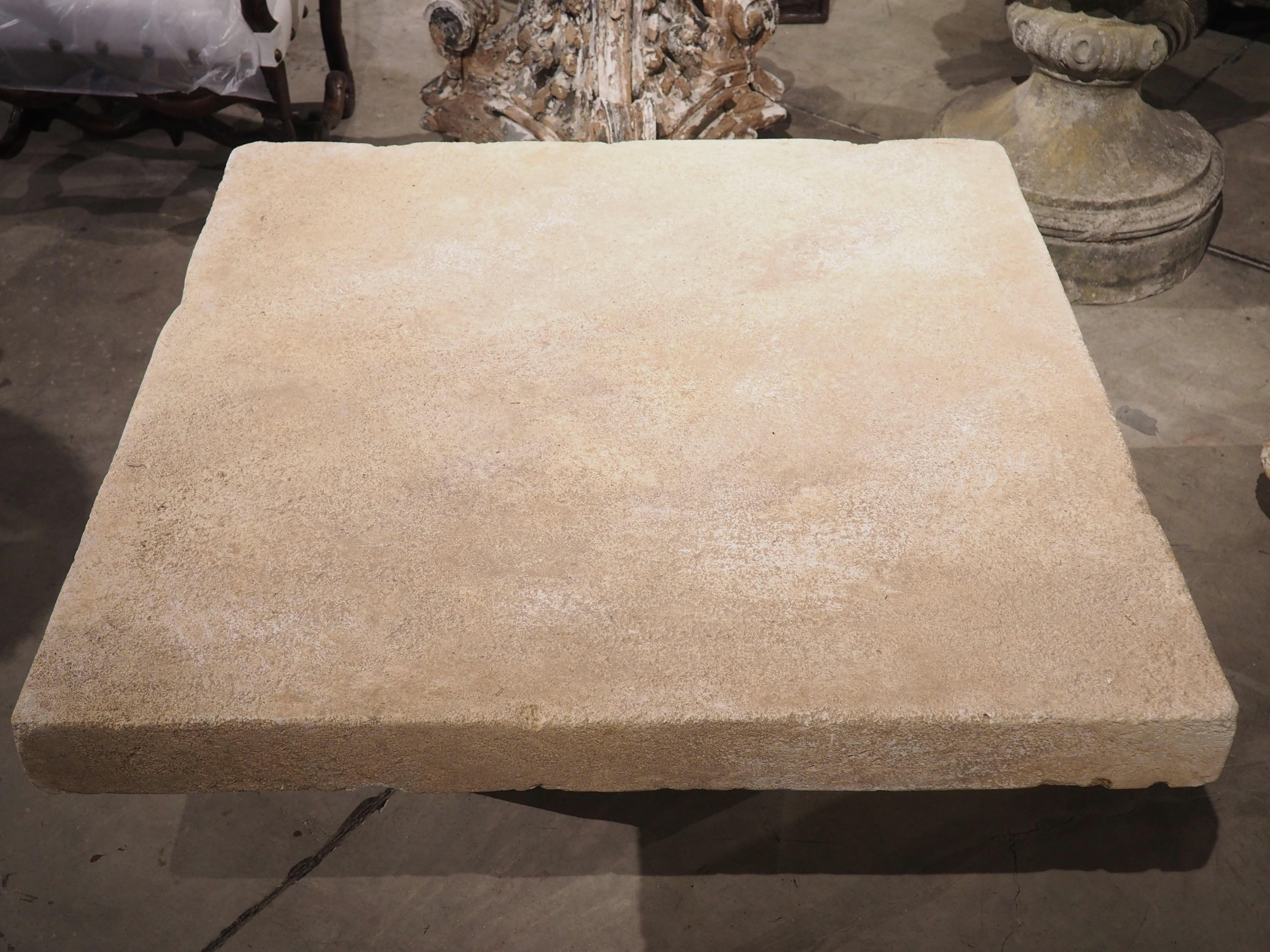 Carved Limestone Coffee Table from Provence, France 3