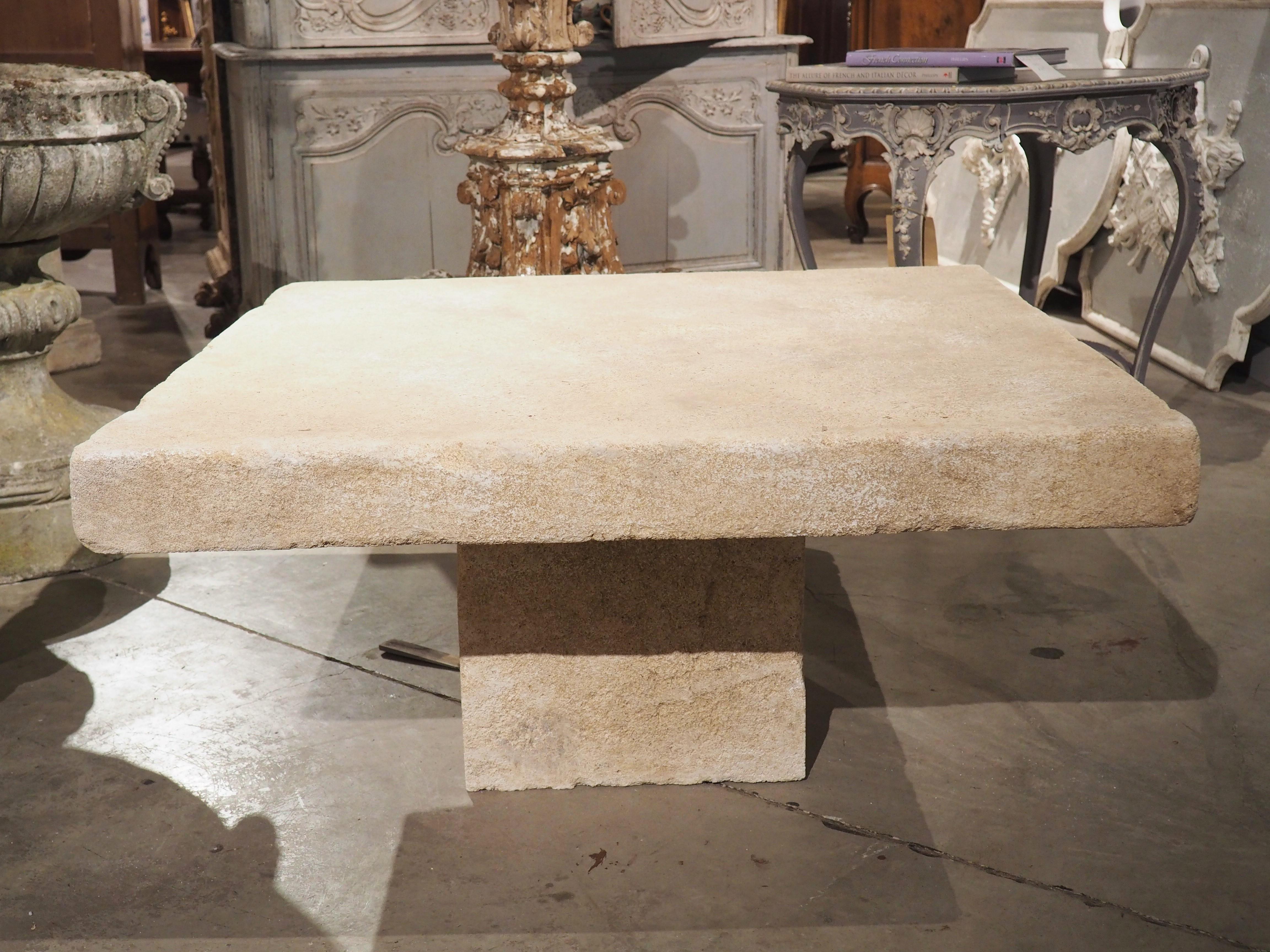 Carved Limestone Coffee Table from Provence, France 5