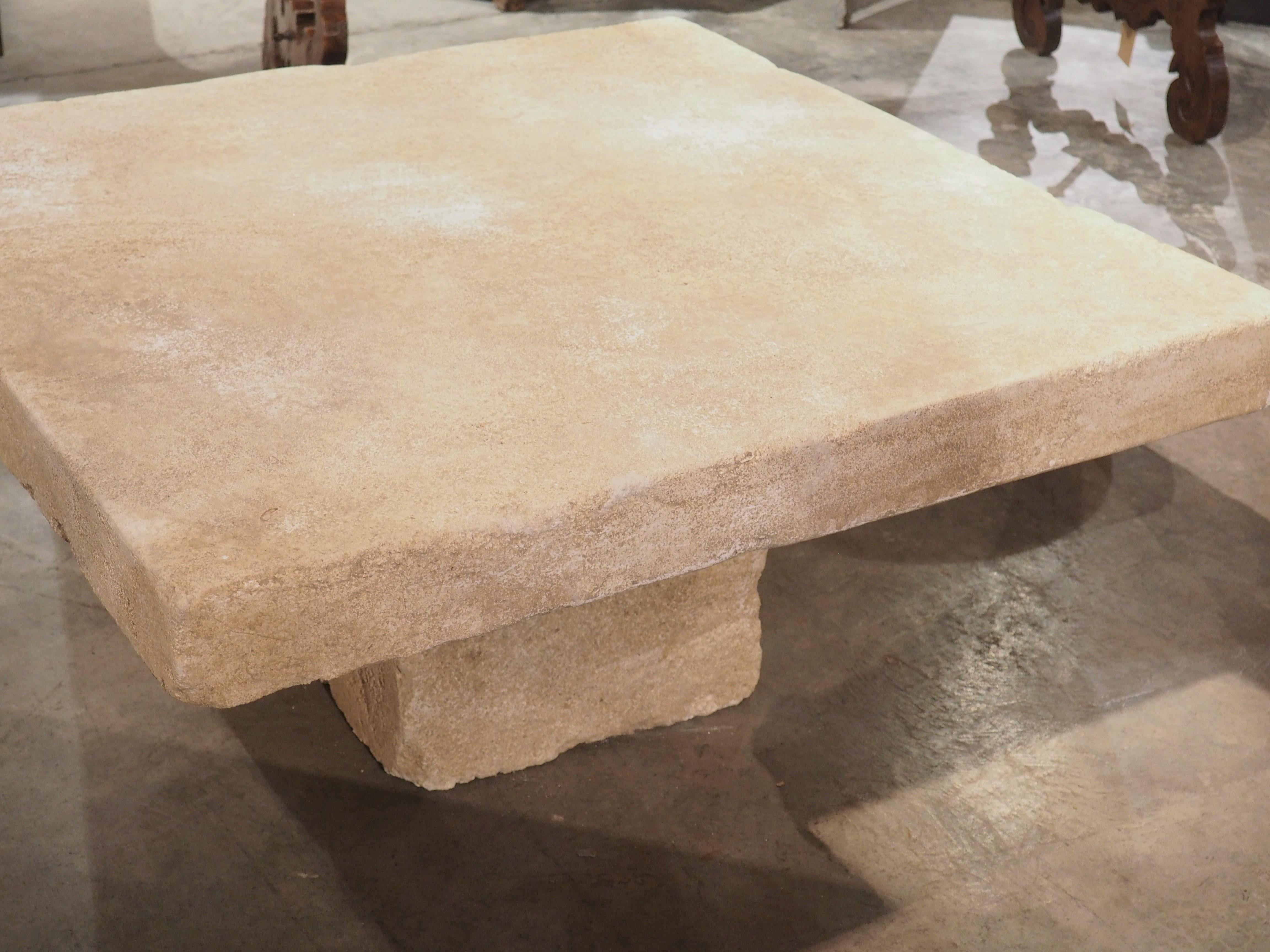 Carved Limestone Coffee Table from Provence, France 7