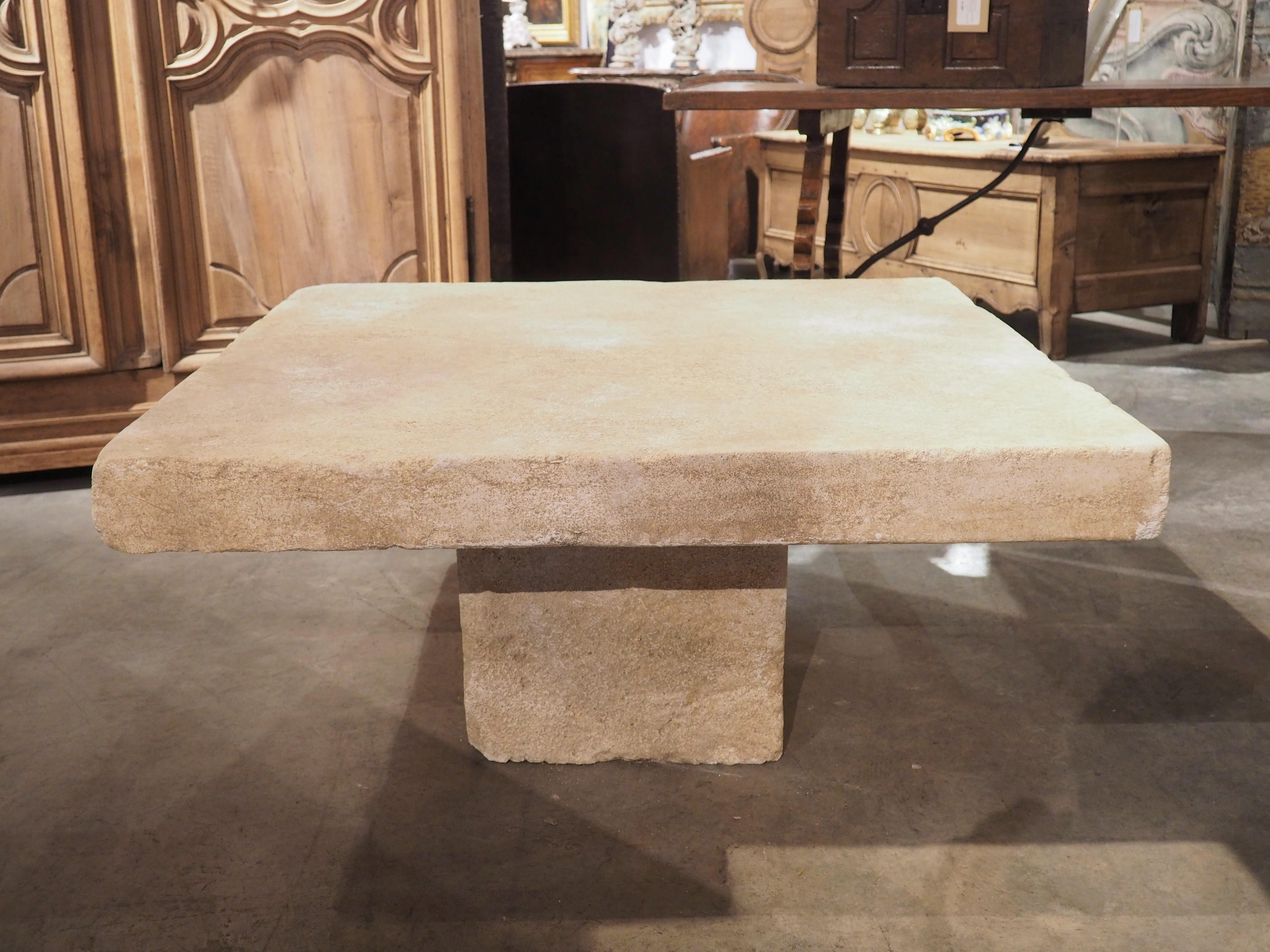Carved Limestone Coffee Table from Provence, France 8