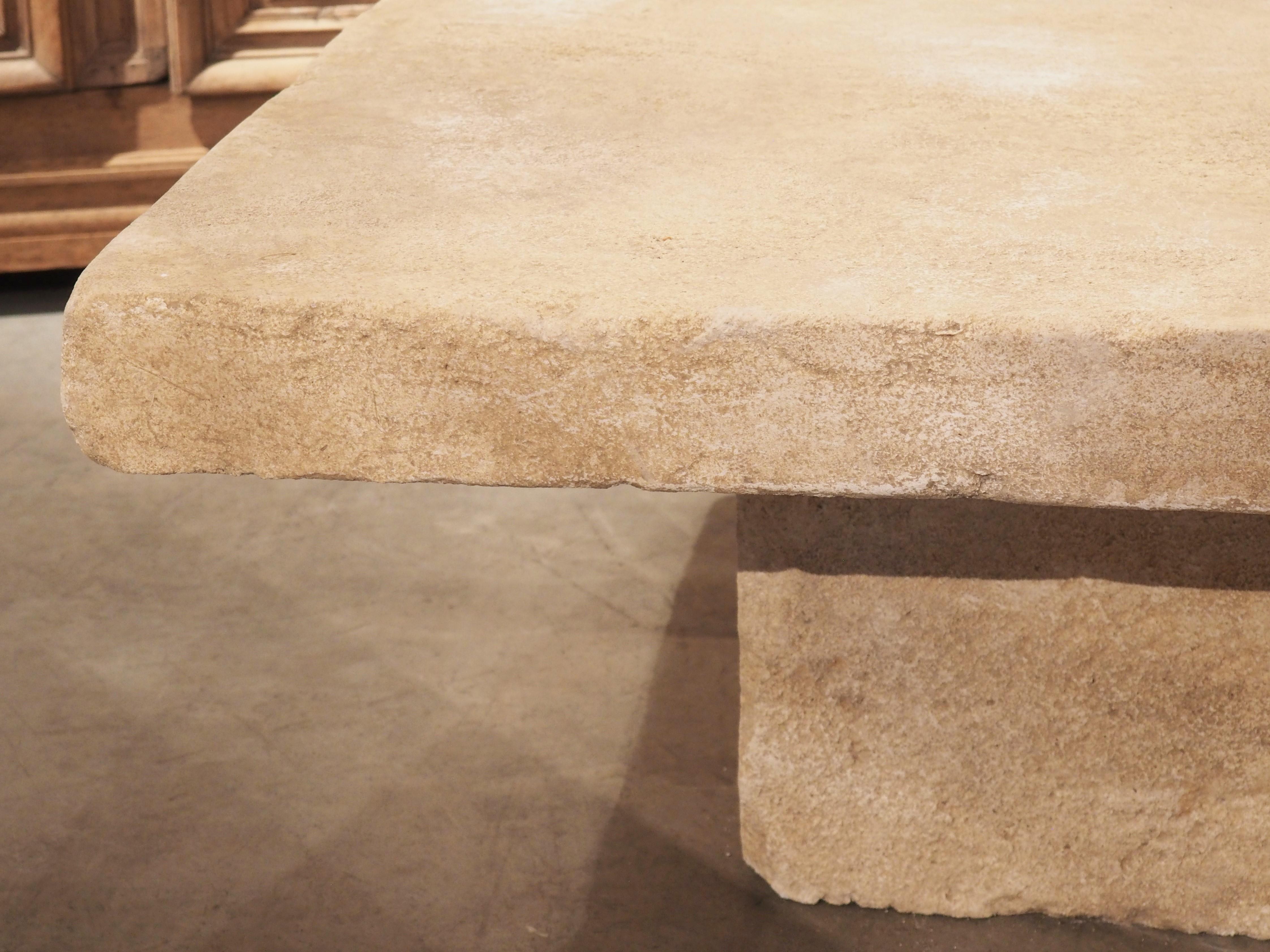 Carved Limestone Coffee Table from Provence, France 9