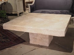 Carved Limestone Coffee Table from Provence, France