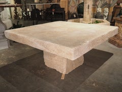 Carved Limestone Coffee Table from Provence, France