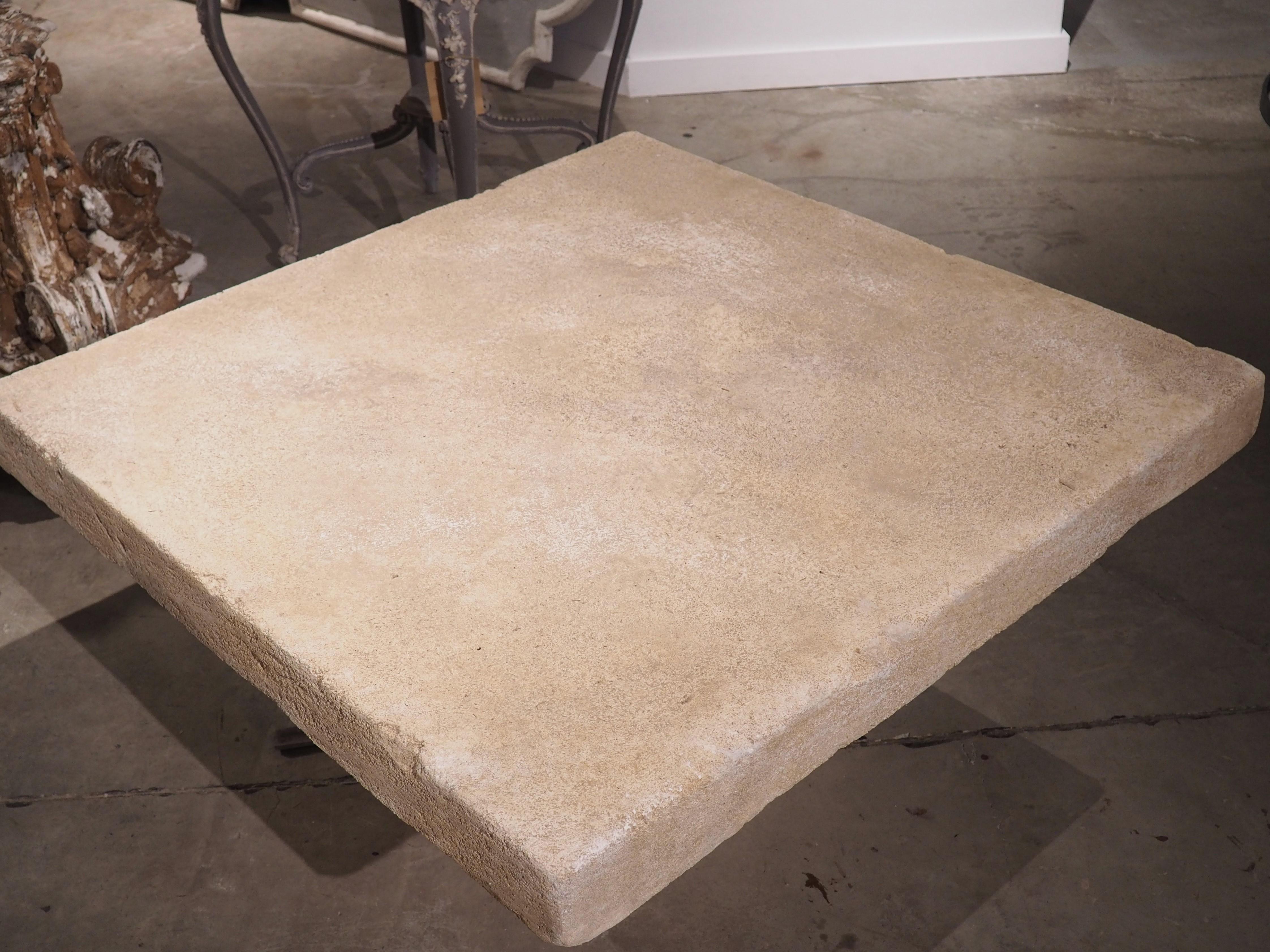 French Carved Limestone Coffee Table from Provence, France