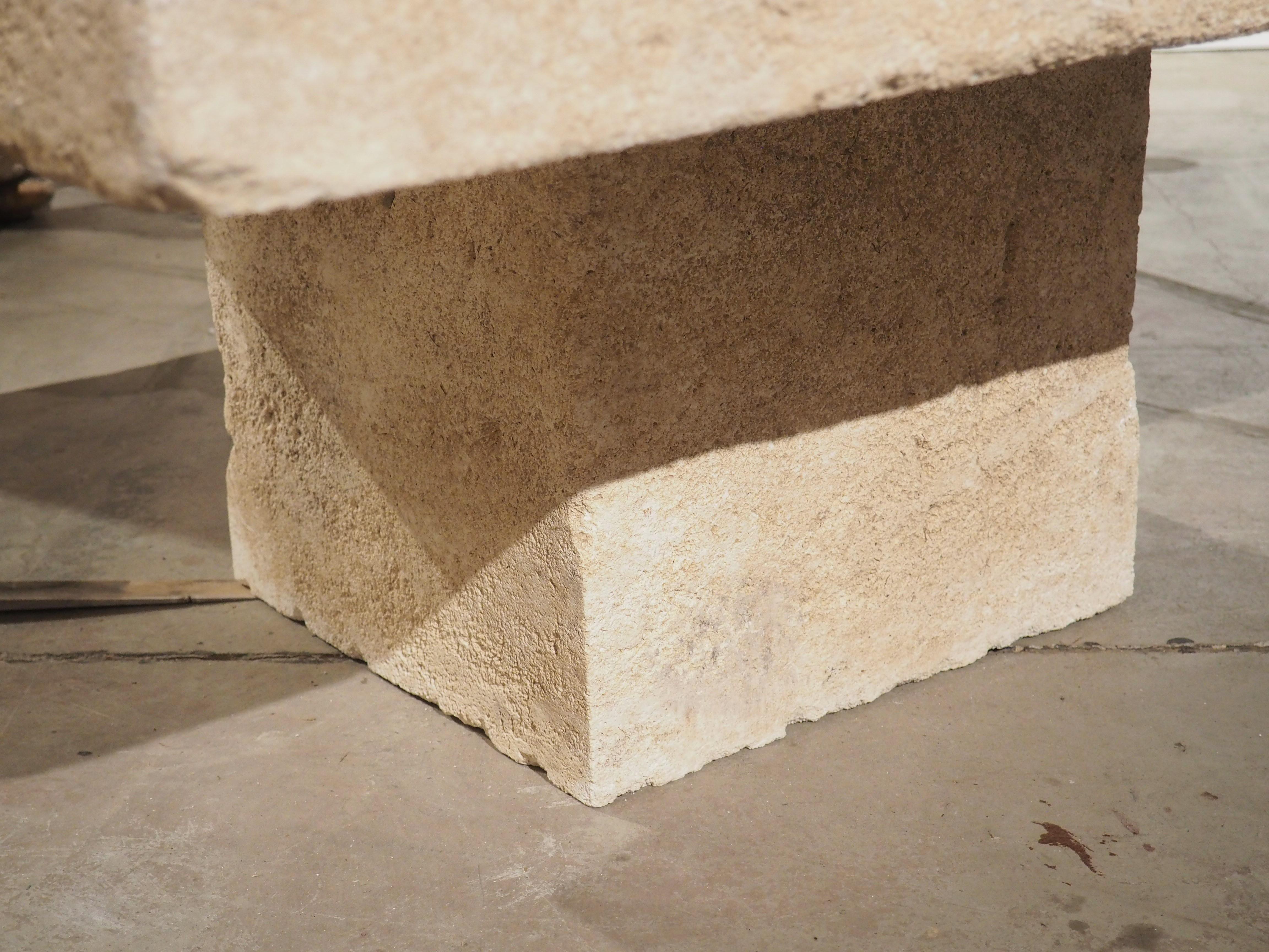 Carved Limestone Coffee Table from Provence, France In Good Condition In Dallas, TX