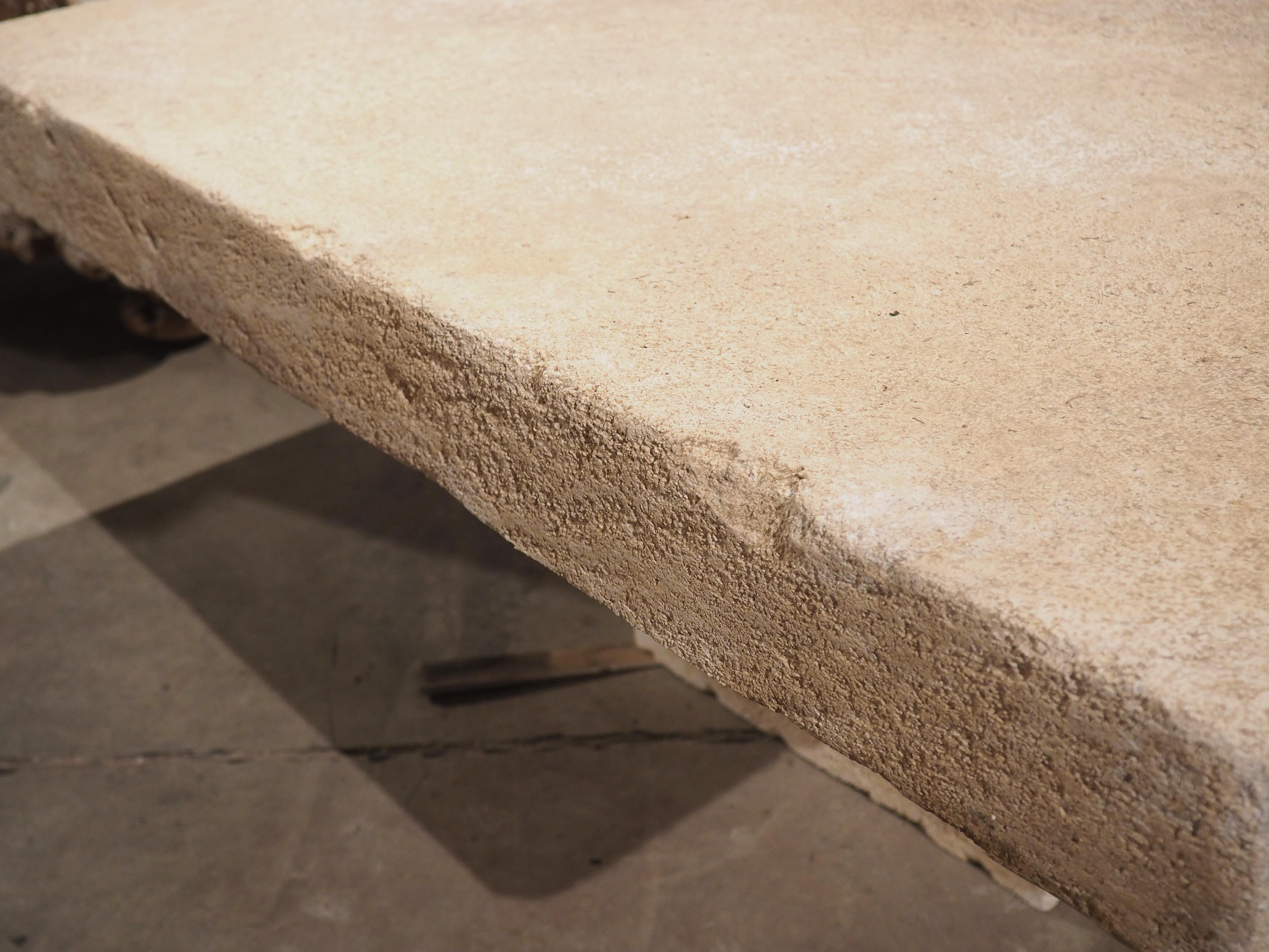 Contemporary Carved Limestone Coffee Table from Provence, France