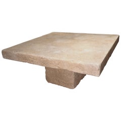Carved Limestone Coffee Table from Provence, France