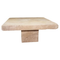 Carved Limestone Coffee Table from Provence, France