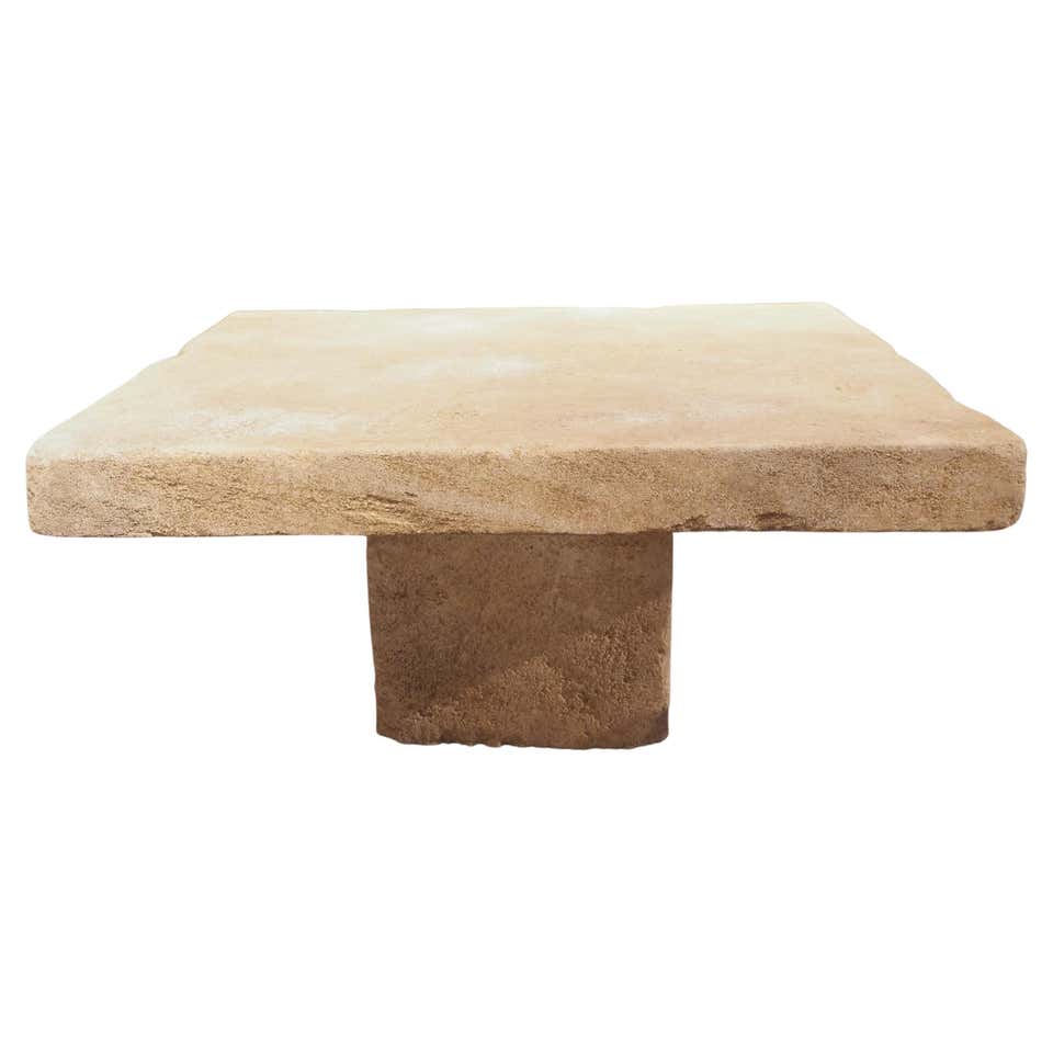Circular Carved Limestone Table with Baluster Form Base from Italy at ...