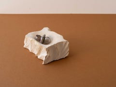 Bol décoratif en pierre calcaire sculptée - Stone Vide Poche - France 1970