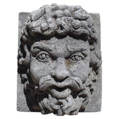 Carved Limestone Fountain Mascaron Spout from the Gard Region of France, 20th C