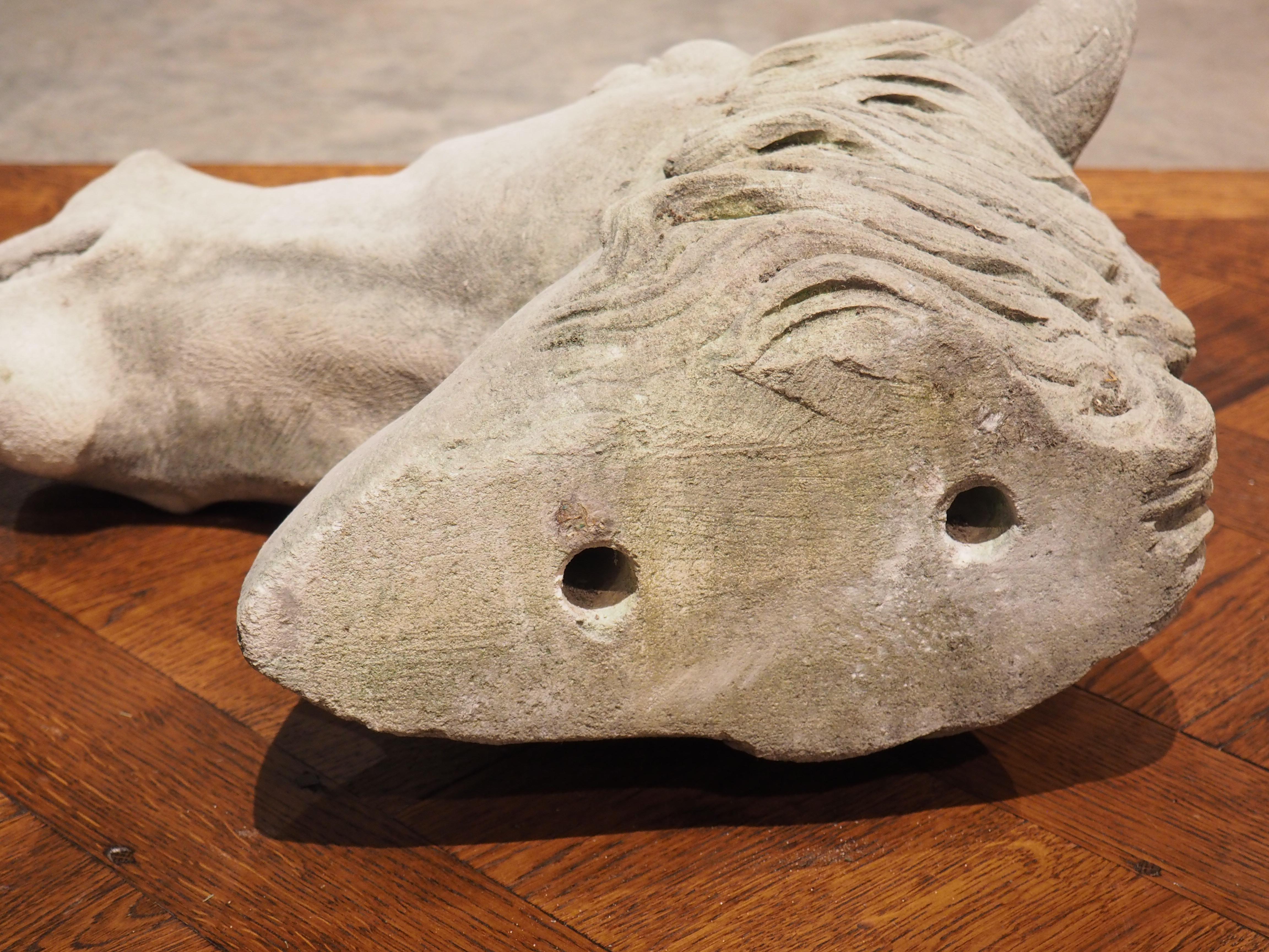 Contemporary Carved Limestone Horsehead from Italy For Sale