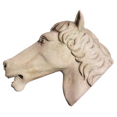 Carved Limestone Horsehead from Italy
