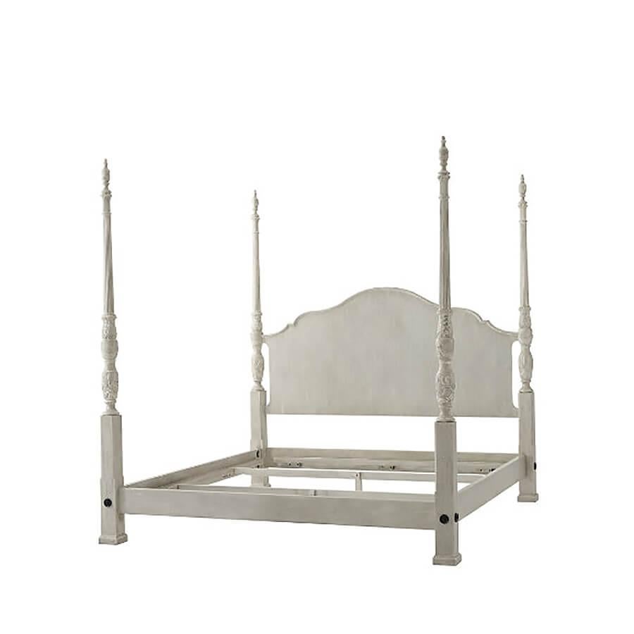 painted four poster bed