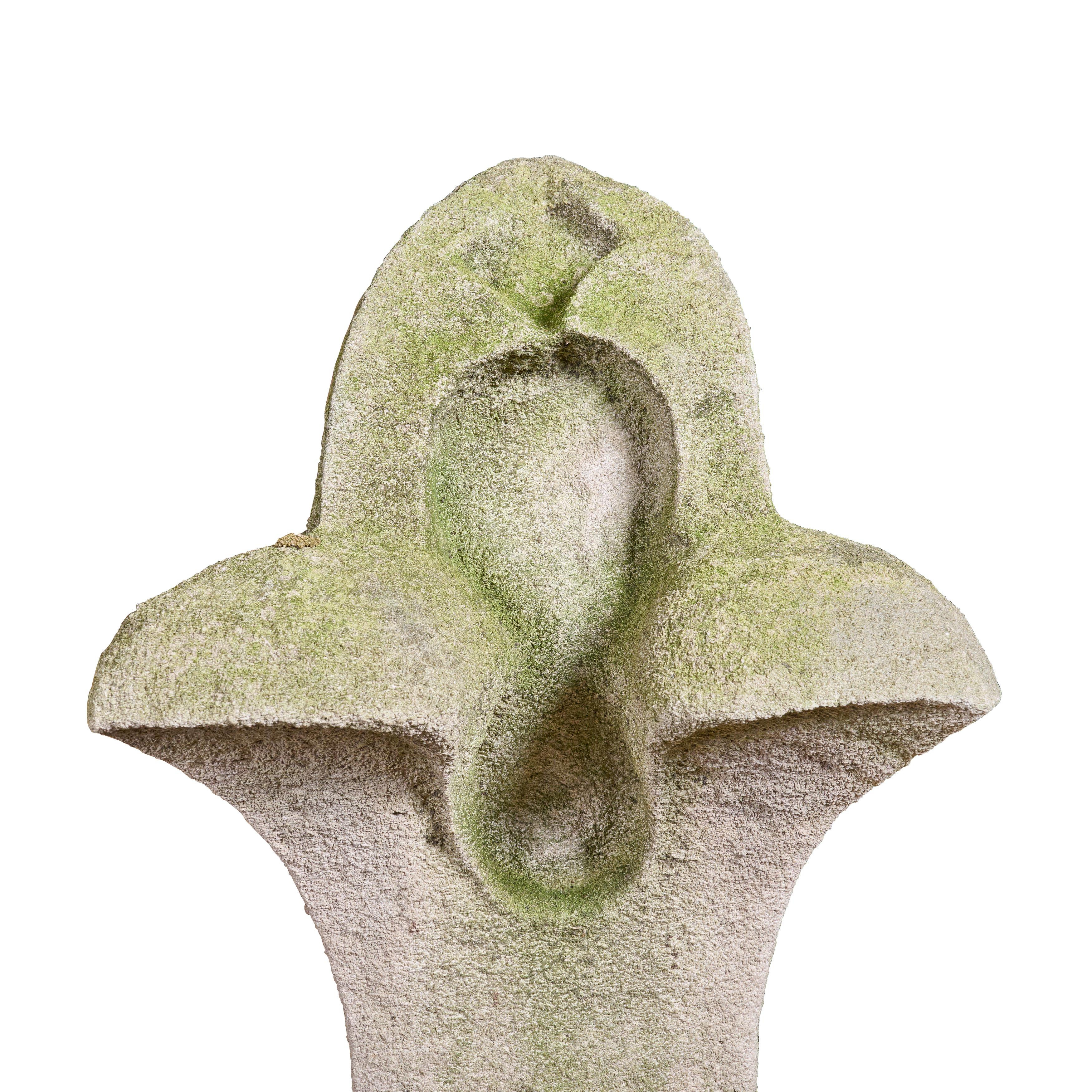 Carved limestone rooftop finial. Great patina.

