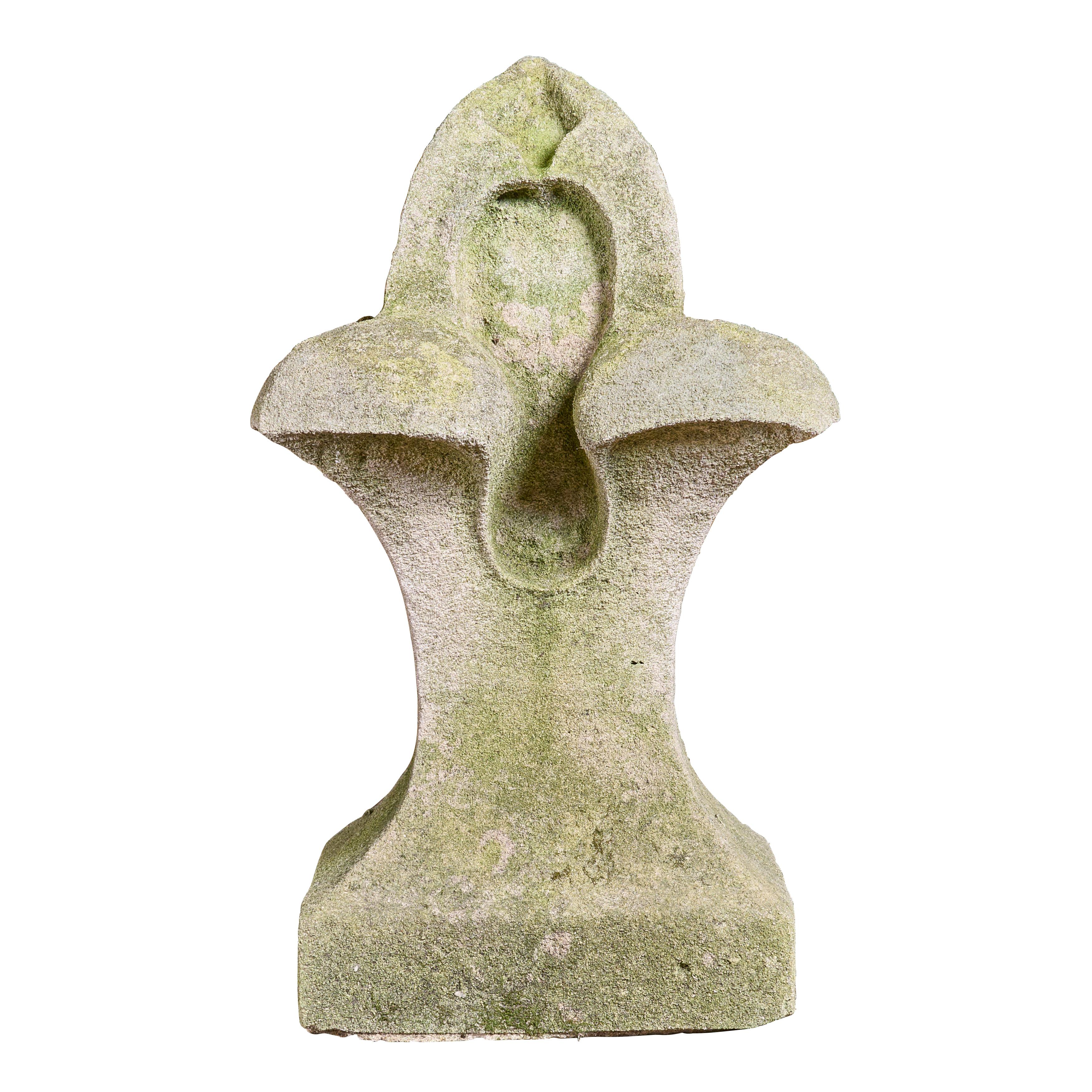 Carved Limestone Rooftop Finial In Good Condition In Chicago, IL