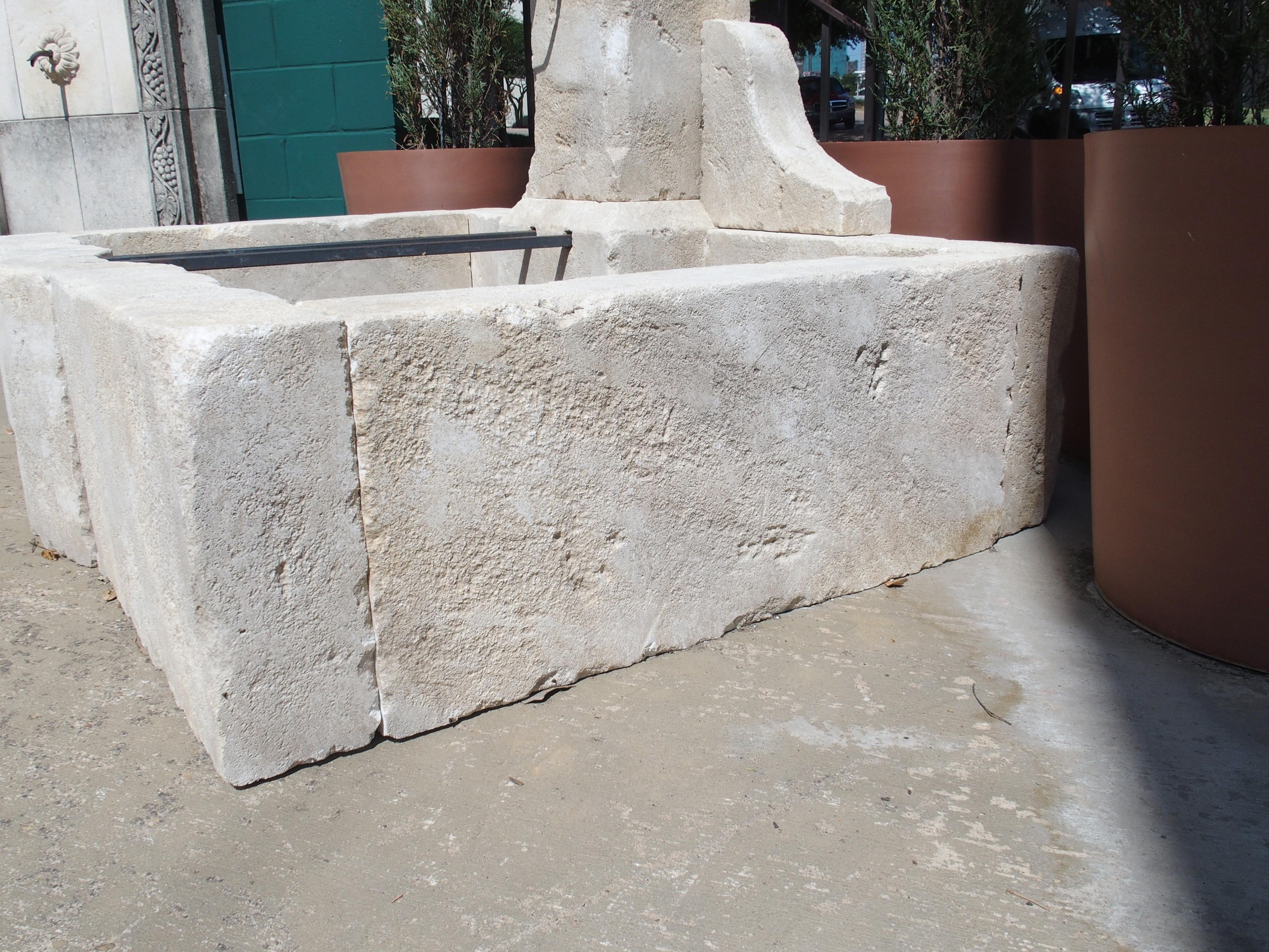 French Carved Limestone Single Pillar Fountain from the South of France