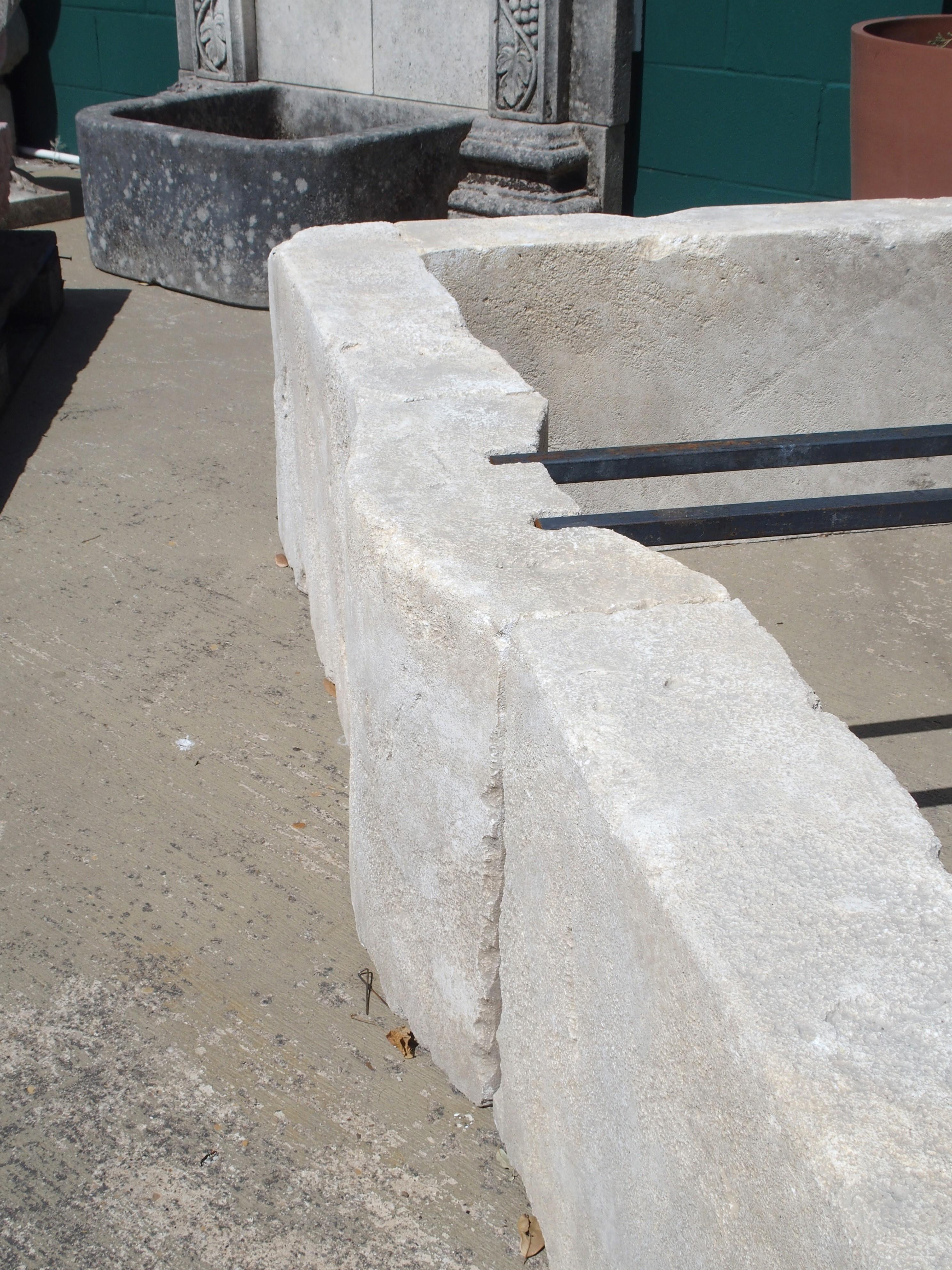 Hand-Carved Carved Limestone Single Pillar Fountain from the South of France