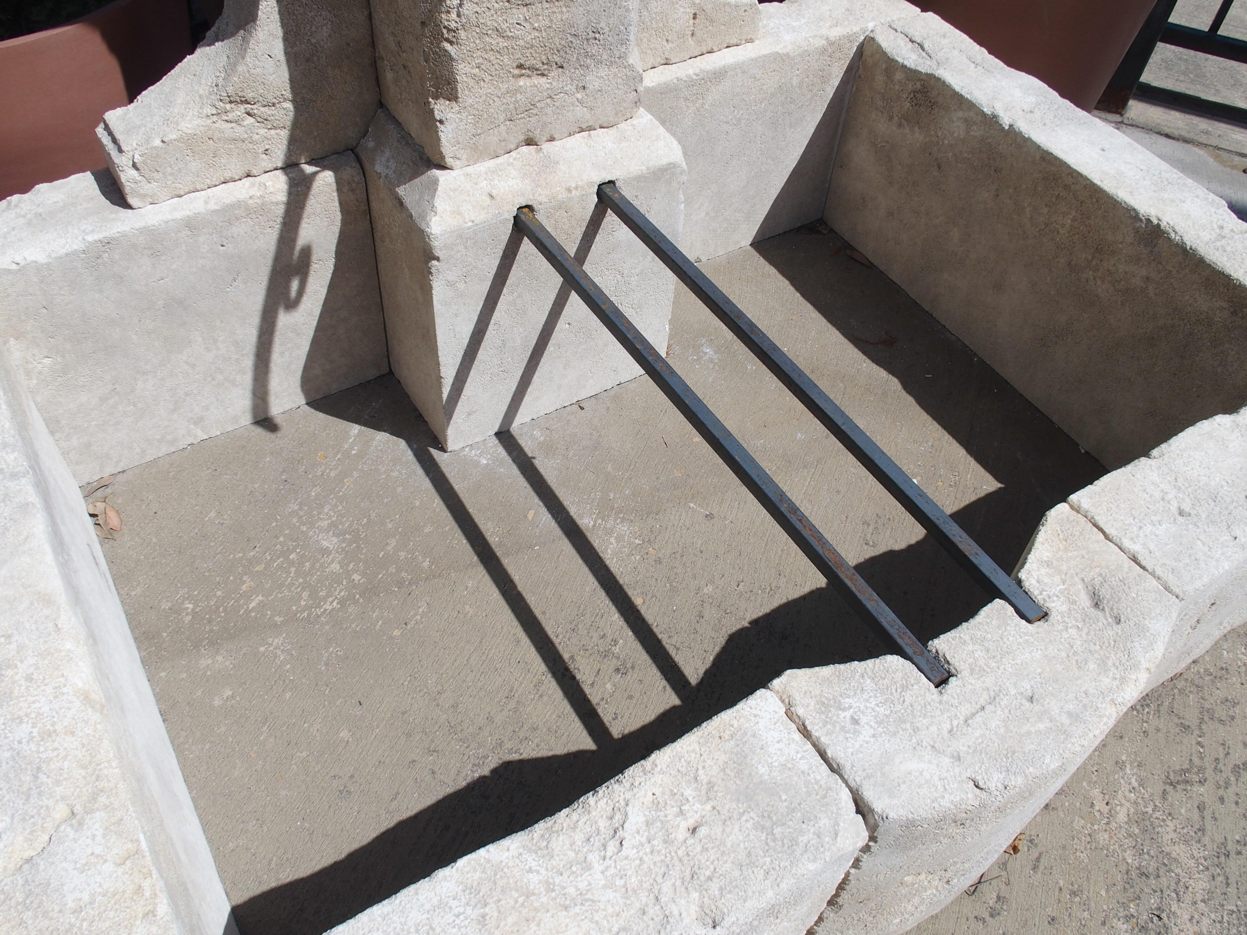 Contemporary Carved Limestone Single Pillar Fountain from the South of France