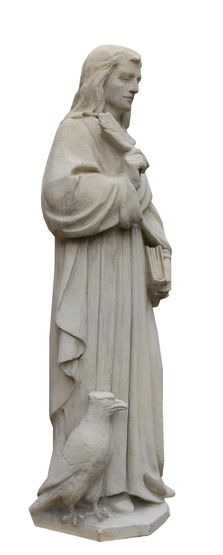 Carved Limestone Statue of a Scholar In Good Condition In Wormelow, Herefordshire