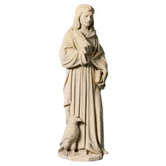 Used Carved Limestone Statue of a Scholar