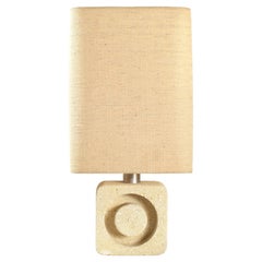 Retro Carved Limestone Table Lamp France 1970