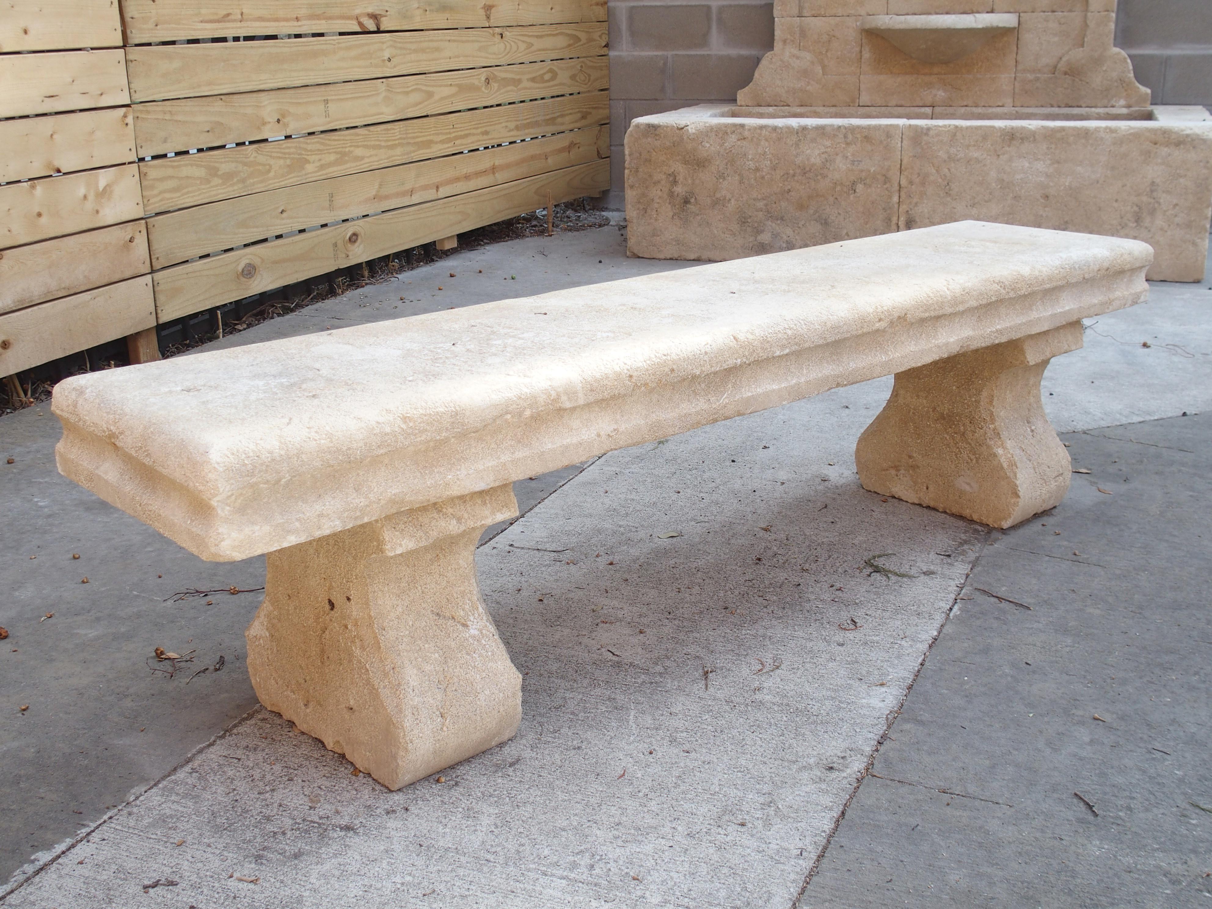 Carved Limestone Villa Bench from the South of France 3
