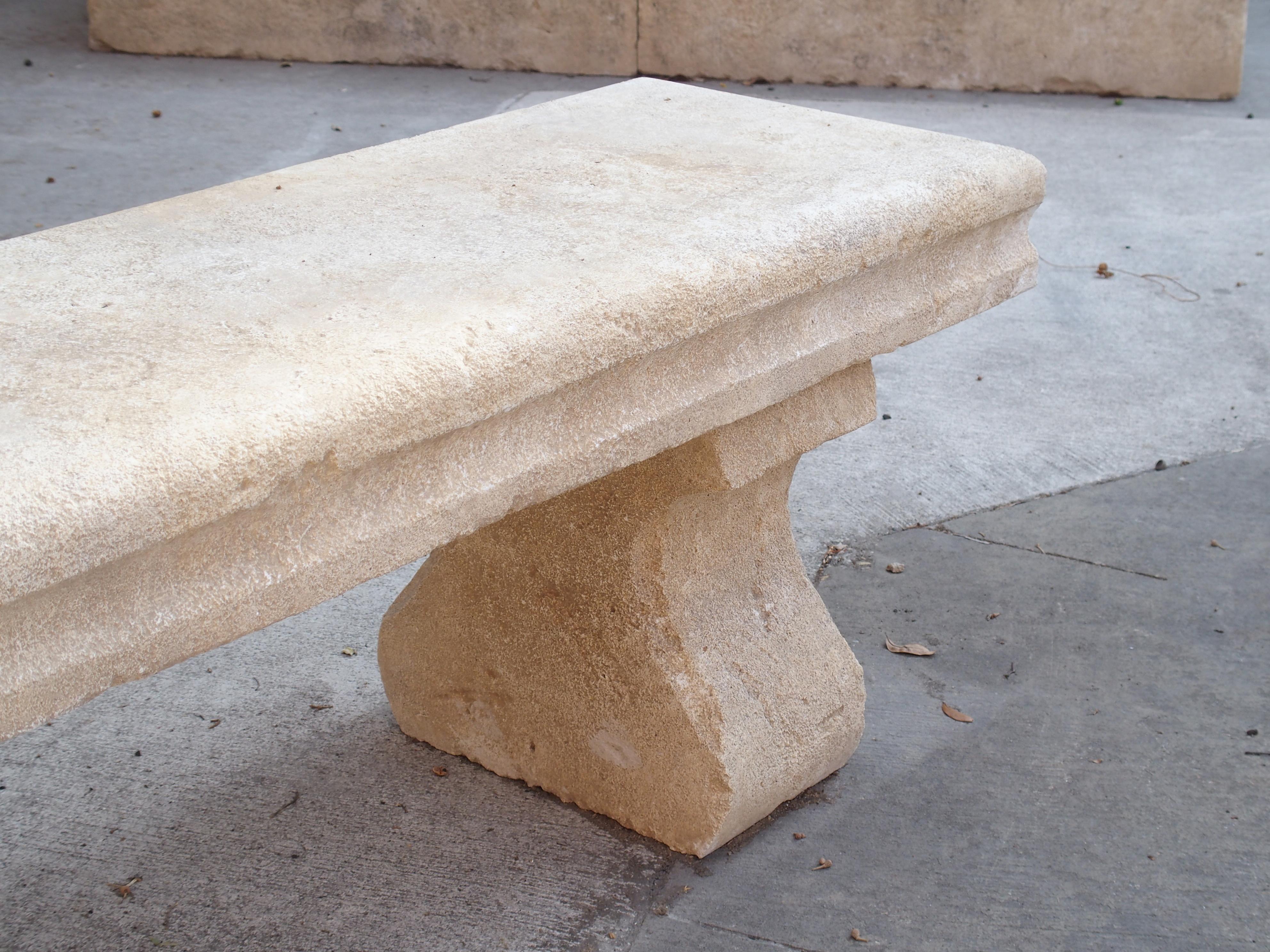 Carved Limestone Villa Bench from the South of France 4