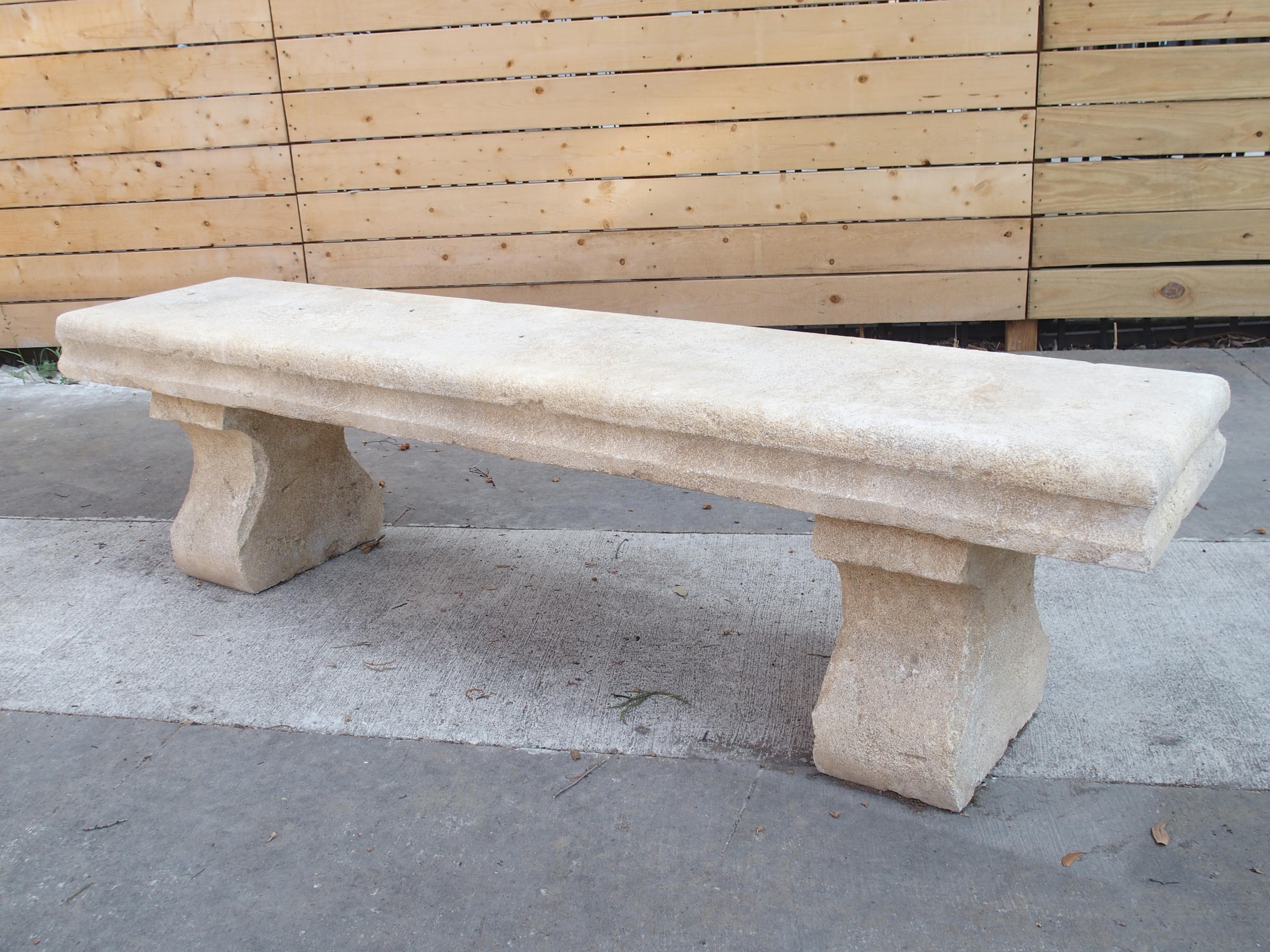 Carved Limestone Villa Bench from the South of France 7