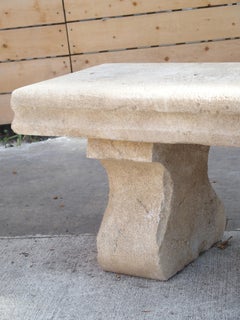 Carved Limestone Villa Bench from the South of France