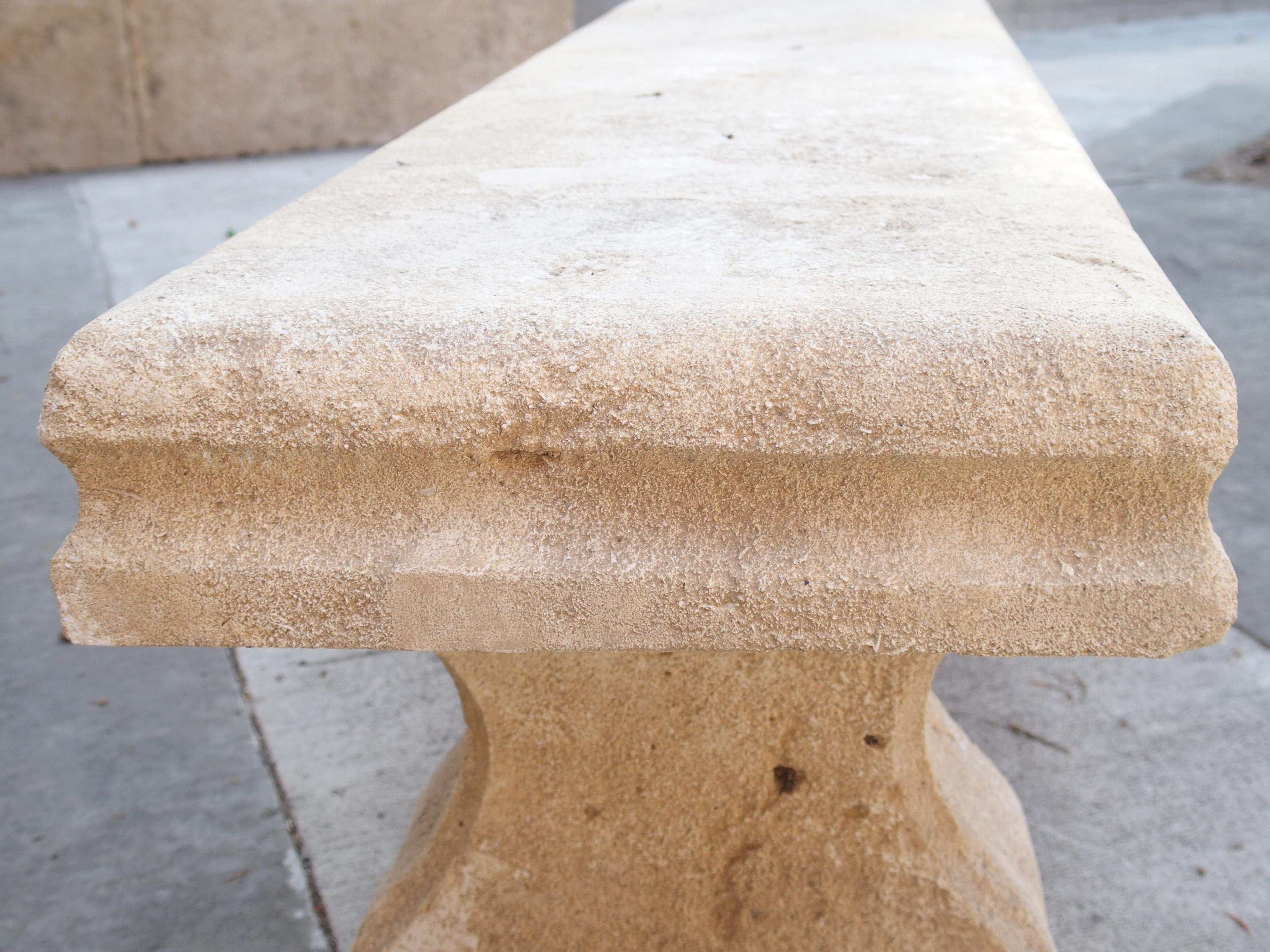 Carved Limestone Villa Bench from the South of France 1