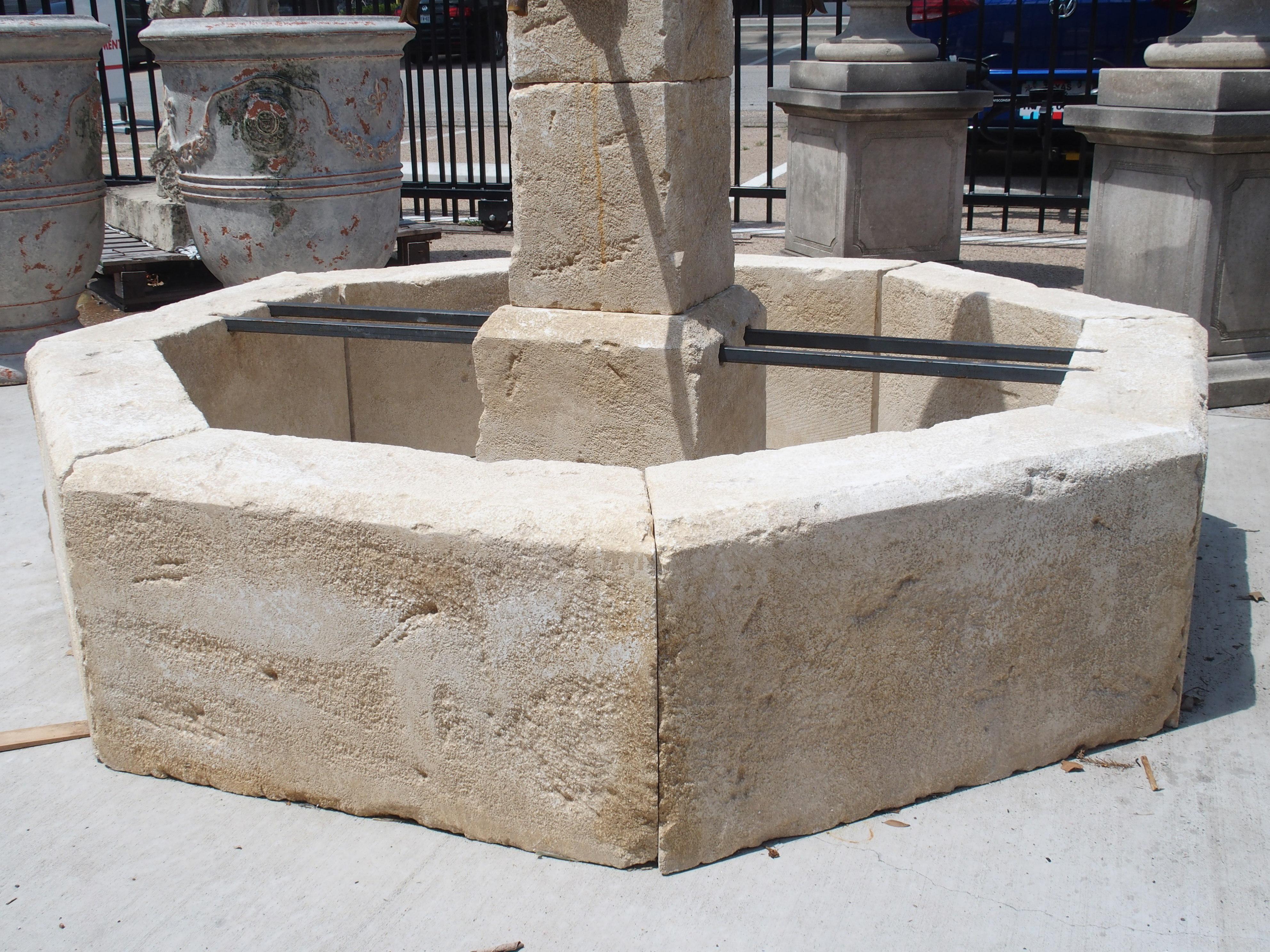 Carved Limestone Village Fountain from Provence, France In Good Condition In Dallas, TX