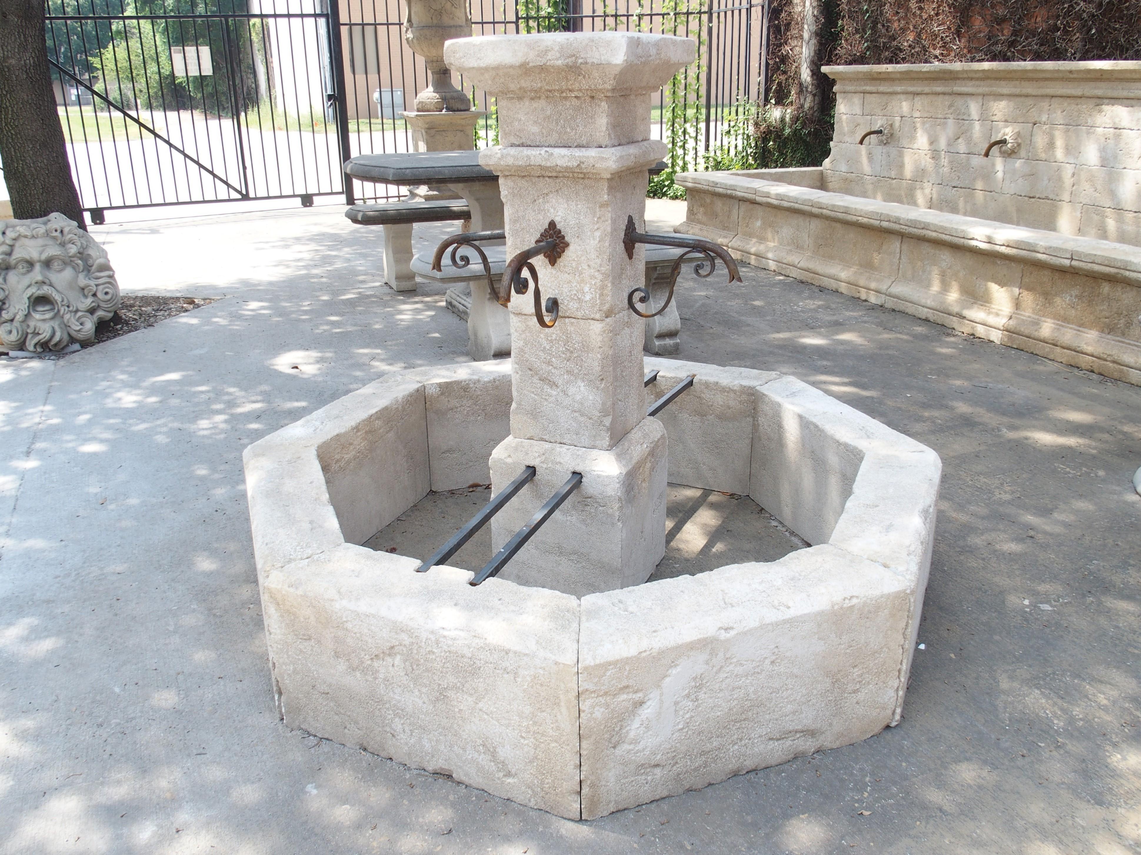 Carved Limestone Village Fountain from Provence, France In Good Condition In Dallas, TX