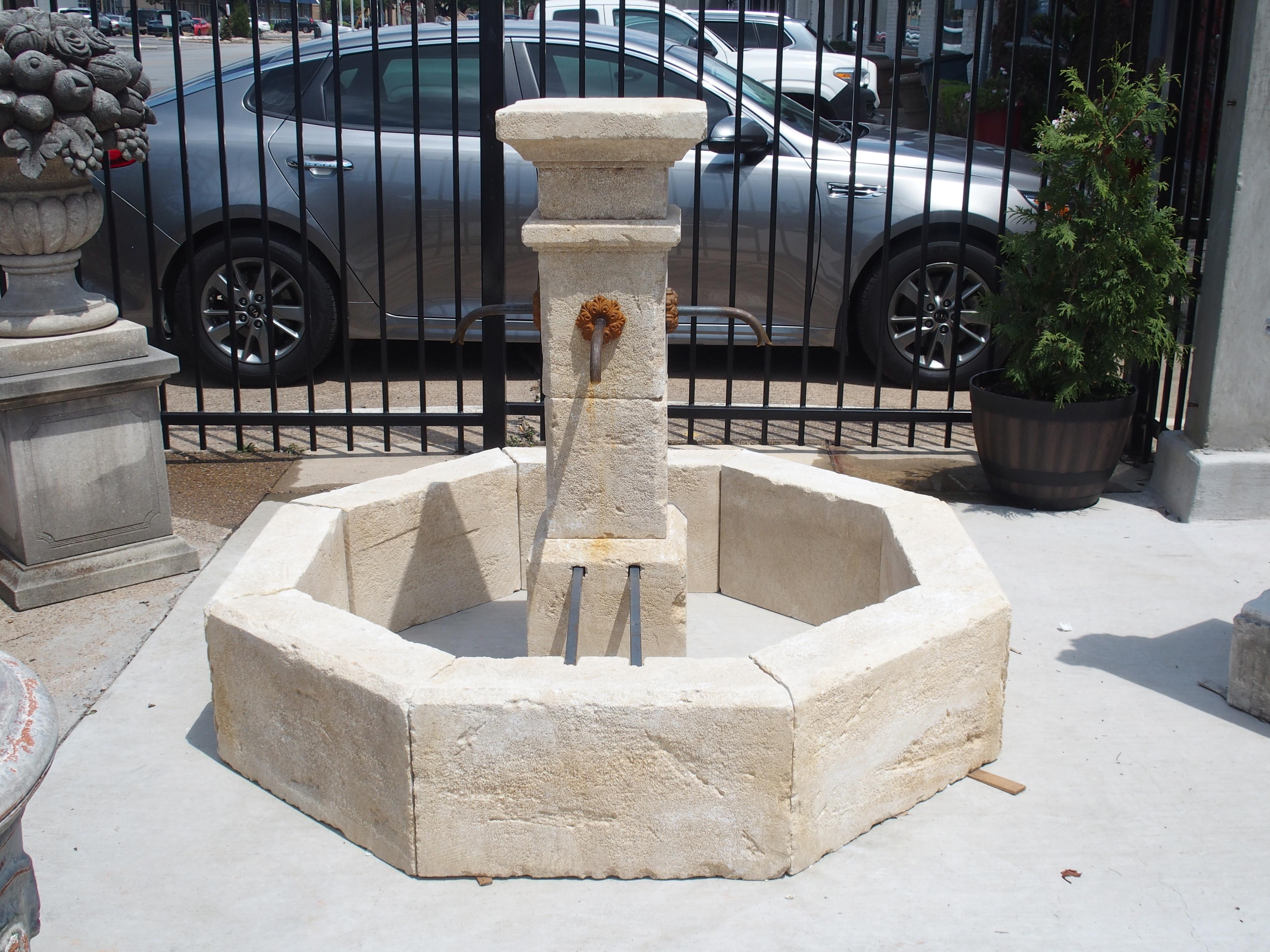 Contemporary Carved Limestone Village Fountain from Provence, France